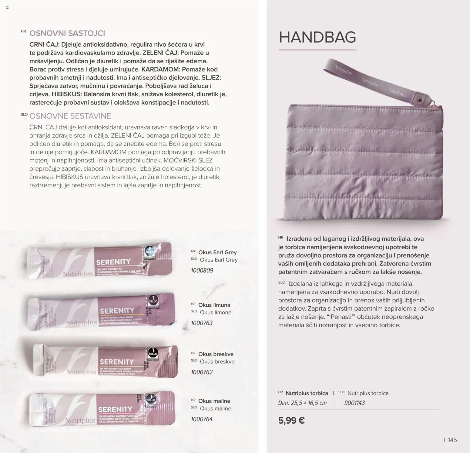 Farmasi katalog | vrijedi od 01.01.2026 | Stranica: 145 | Proizvodi: Čaj, Torbica, Maline