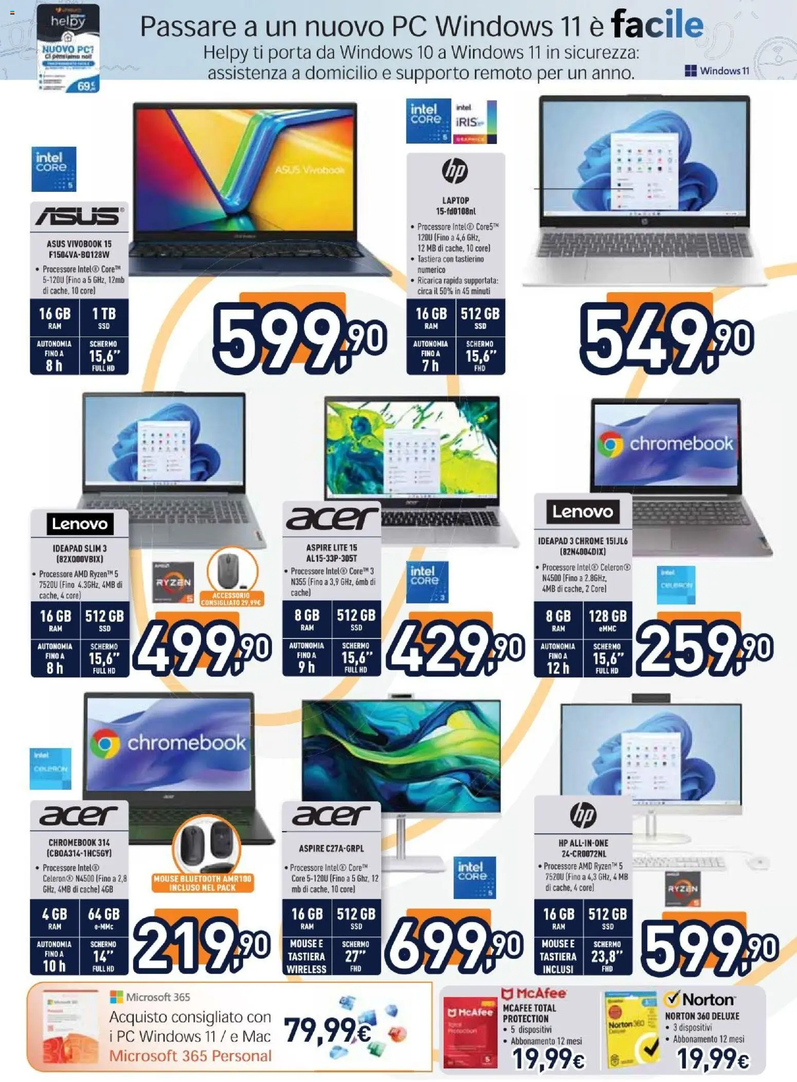 Volantino Unieuro del 13.02.2026 | Pagina: 13 | Prodotti: Schermo, Laptop, PC, Mouse