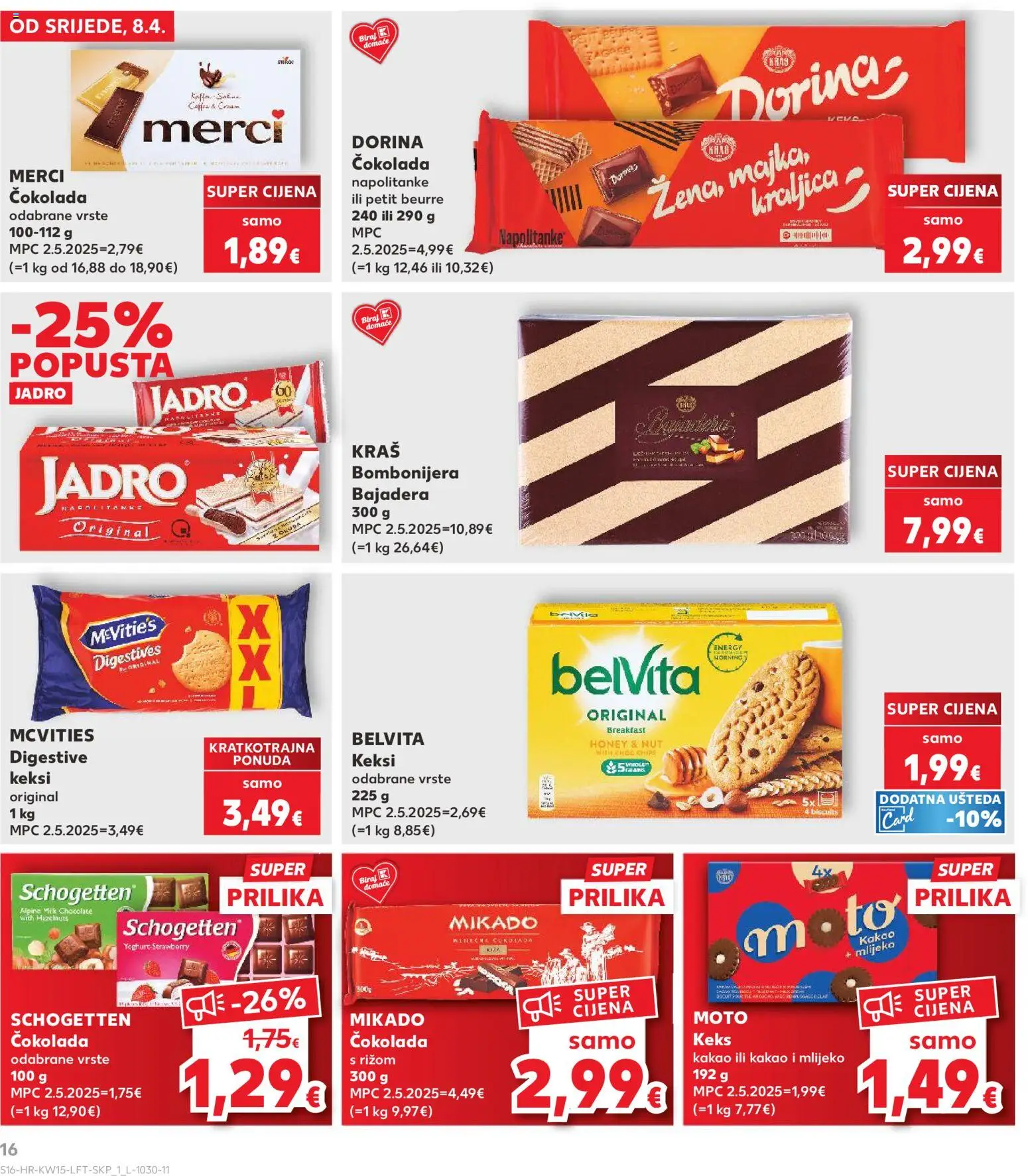 Kaufland katalog | vrijedi od 08.04.2026 | Stranica: 16 | Proizvodi: Keksi, Merci, Napolitanke, Kakao