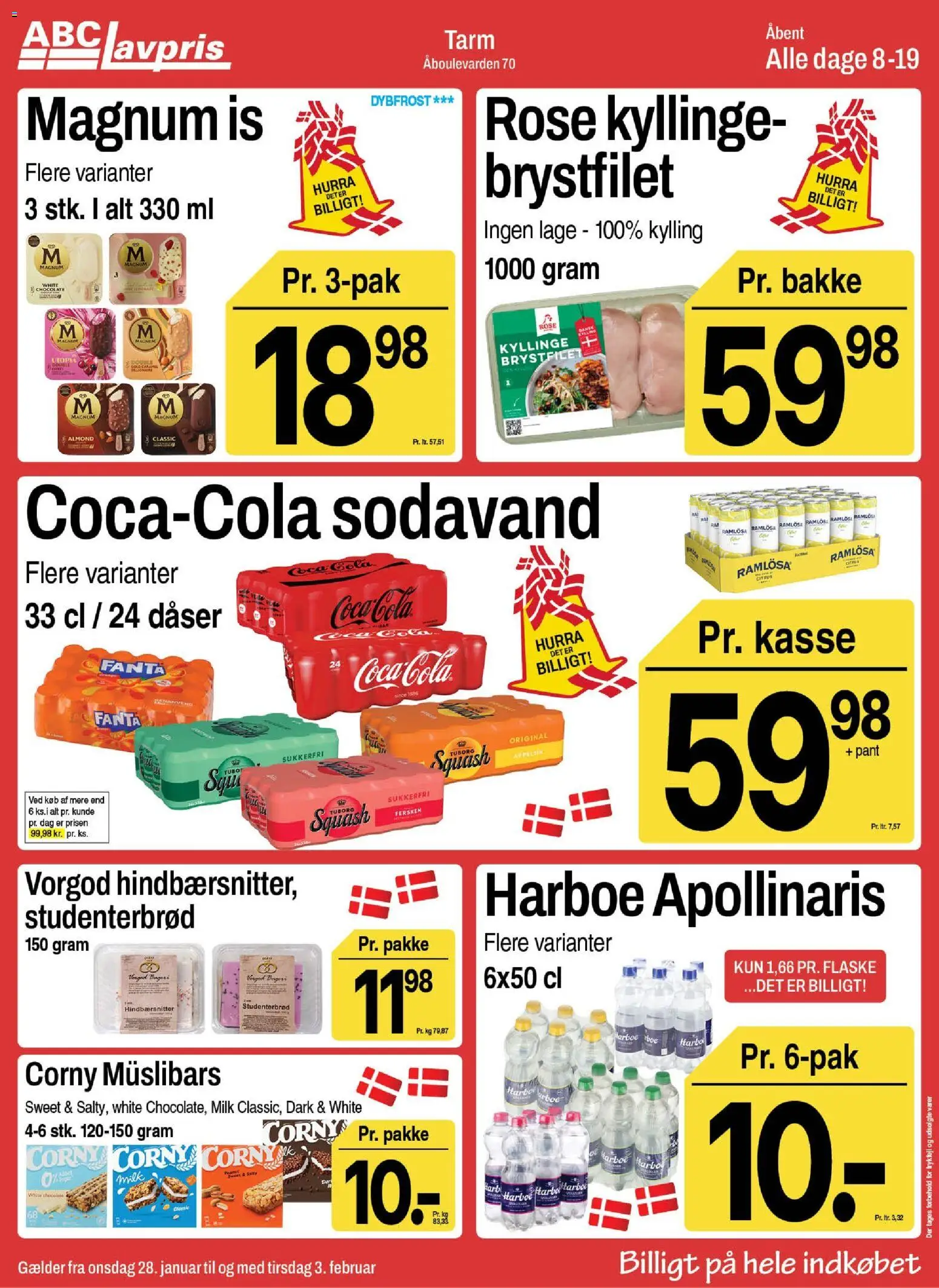 Abc Lavpris tilbudsavis – gyldig fra 28.01.2026 | Side: 2 | Produkter: Sodavand, Is, Cola, Studenterbrød