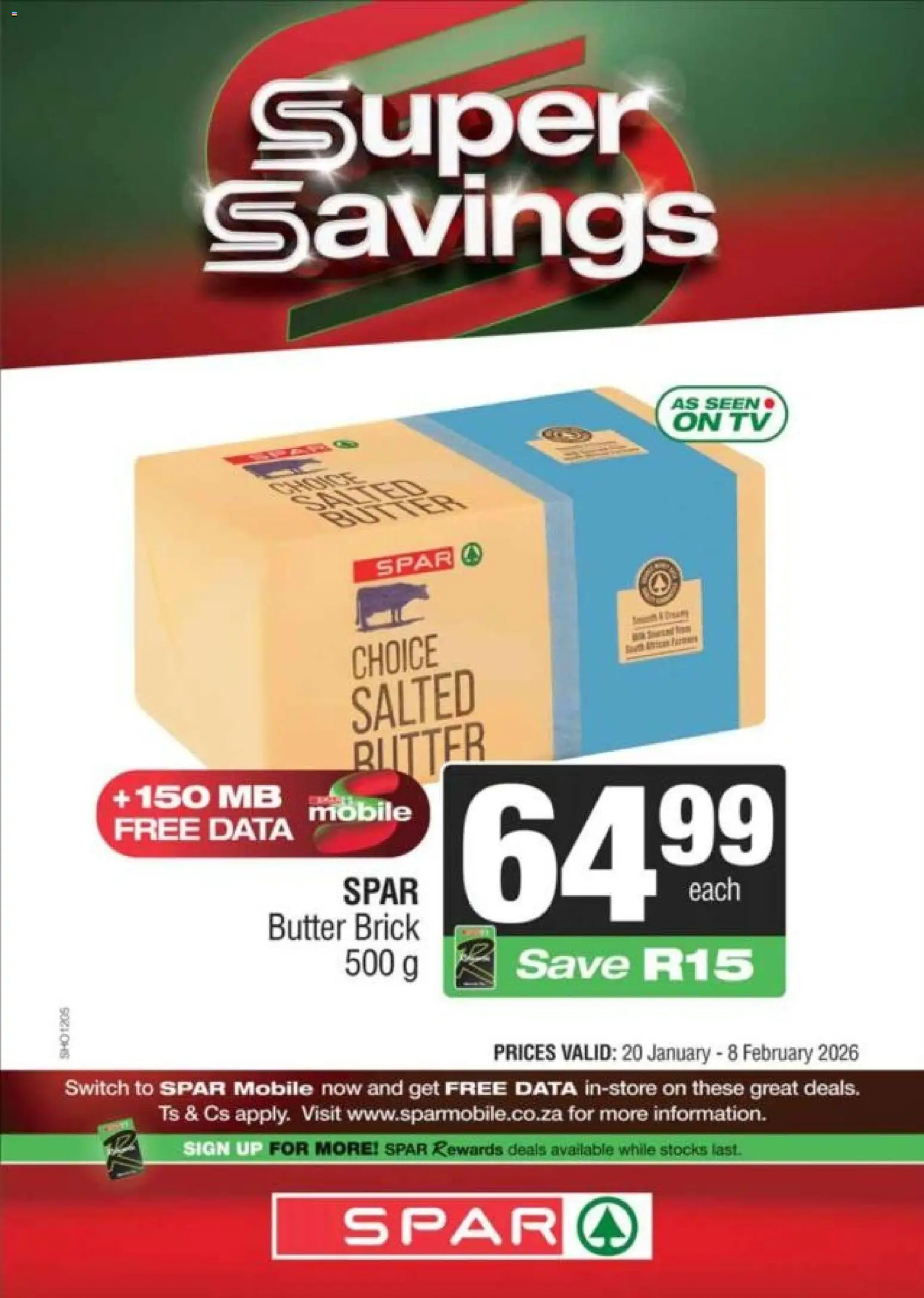 New Superspar catalogue – valid from 20.01.2026 | Page: 7 | Products: Data, TV, Butter, Switch