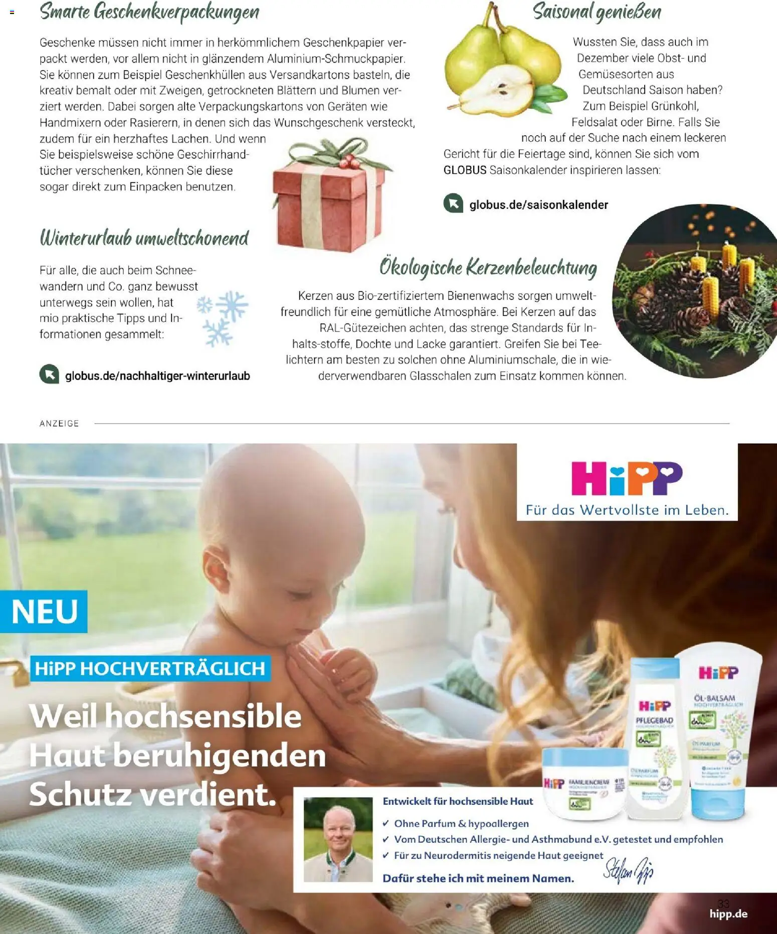 Globus Mio Magazin – gültig ab 01.12.2025 | Seite: 33 | Produkte: Blumen, Parfüm, Obst, Tee