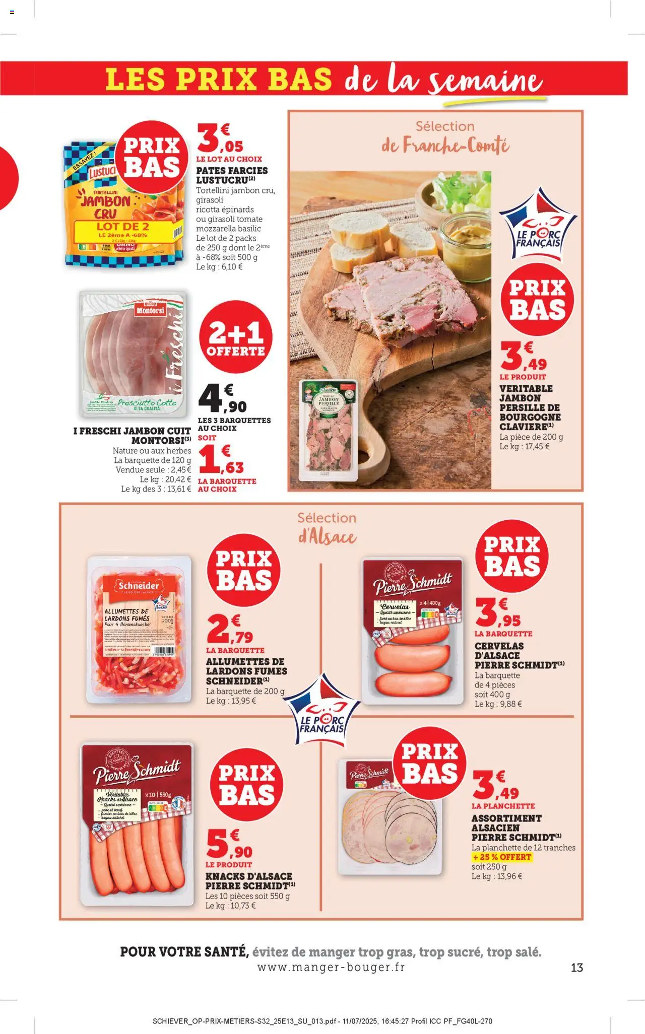  | Page: 13 | Produits: Lardons, Jambon, Porc, Pâtes