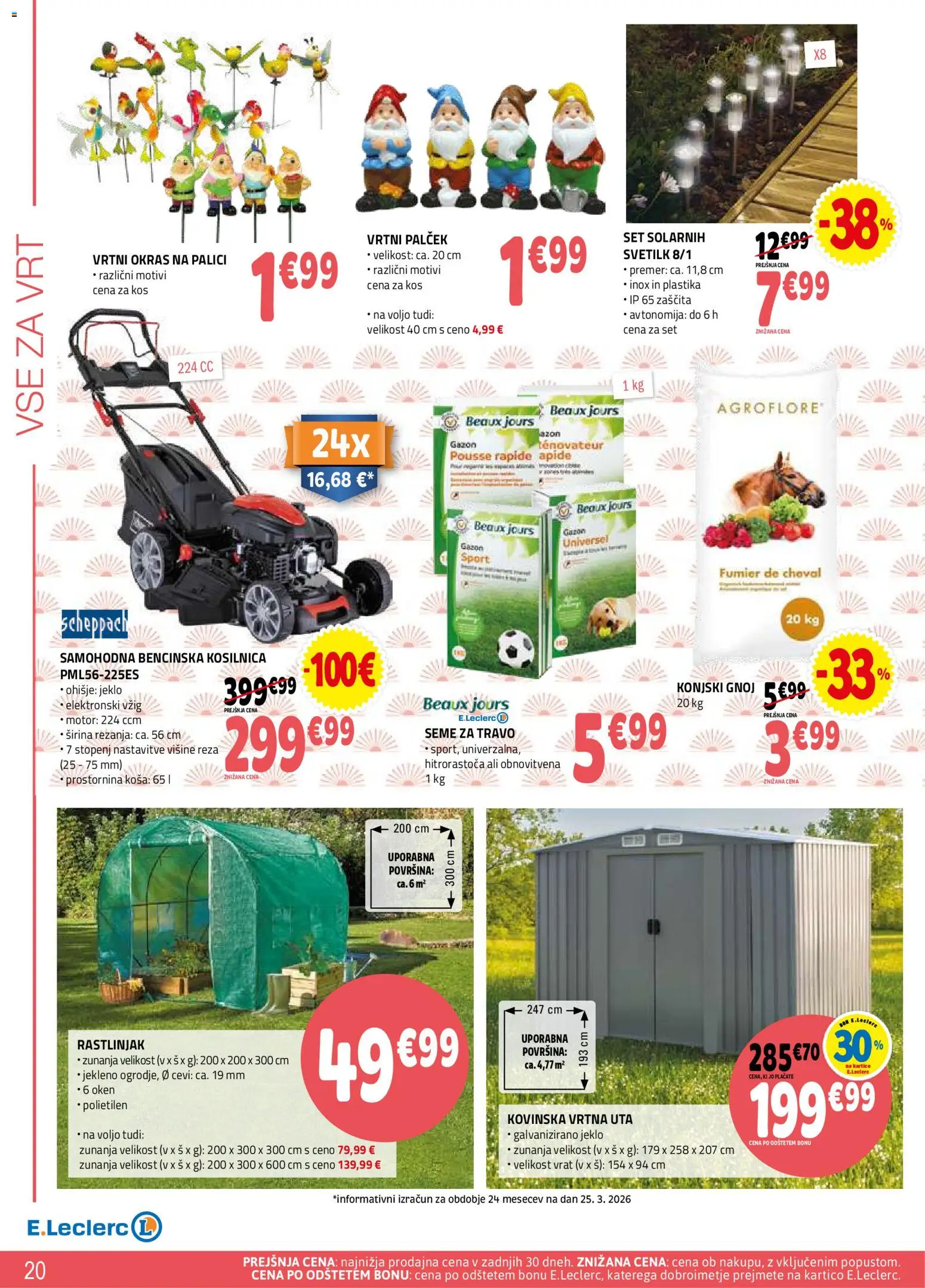 Novi E.leclerc katalog ponudbe – veljaven od 08.04.2026 | Stran: 20 | Izdelki: Kosilnica, Kos
