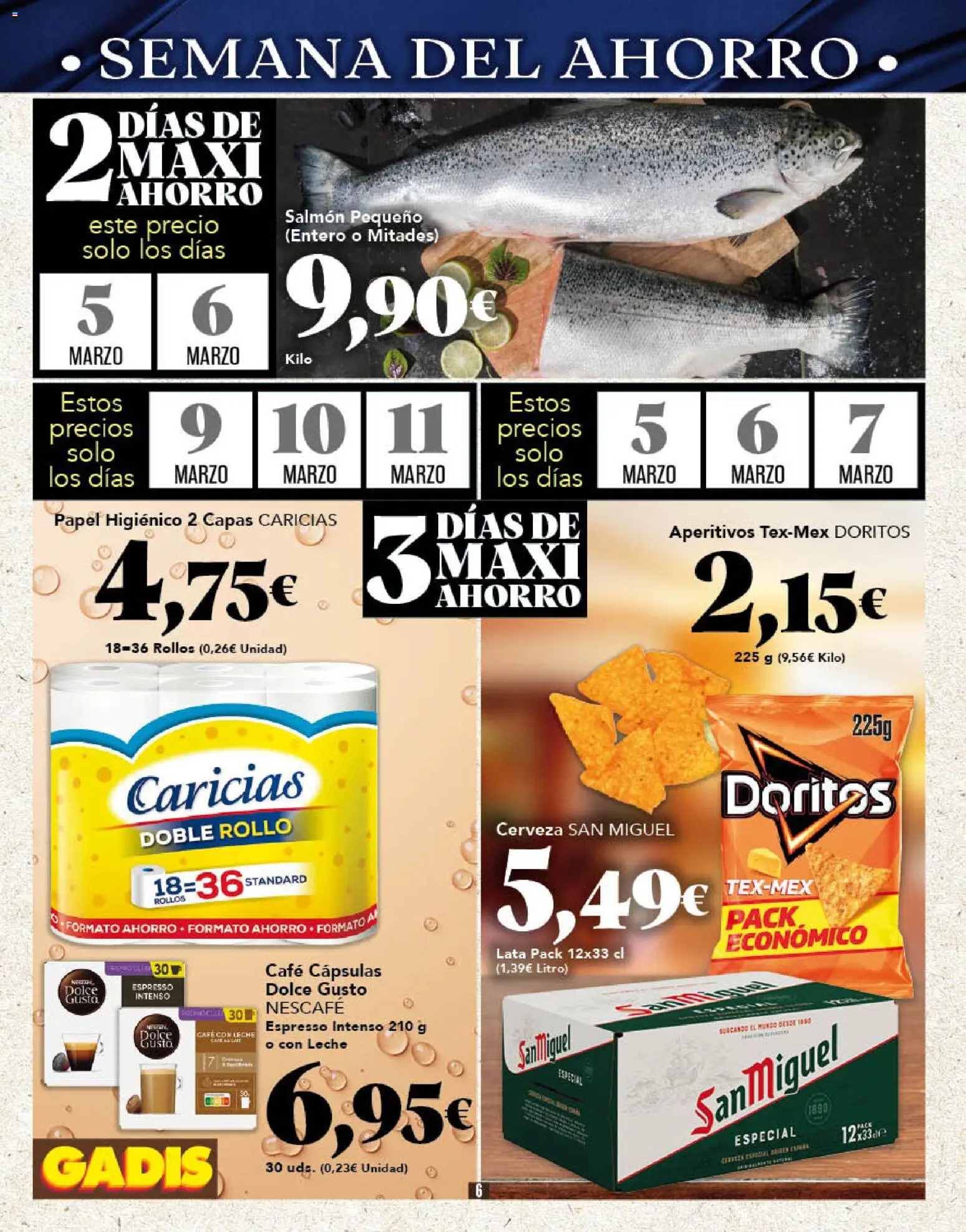 Gadis folleto │ válido desde el 05.03.2026 | Página: 6 | Productos: Café con leche, Leche, Café, Papel higienico