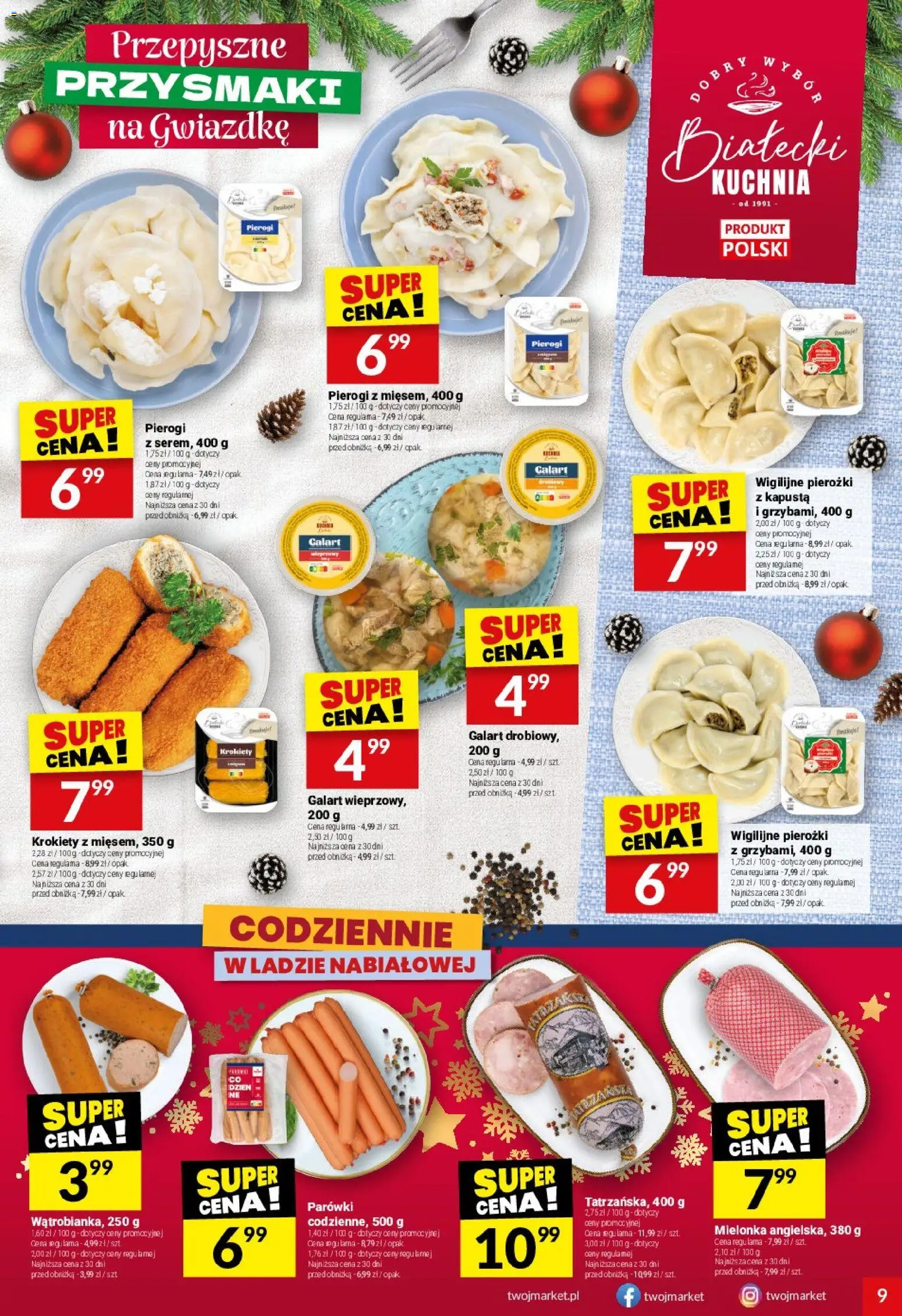 Twój Market Gazetka od 03.12.2025 | Strona: 9 | Produkty: Kapusta, Pierogi, Krokiety, Parówki