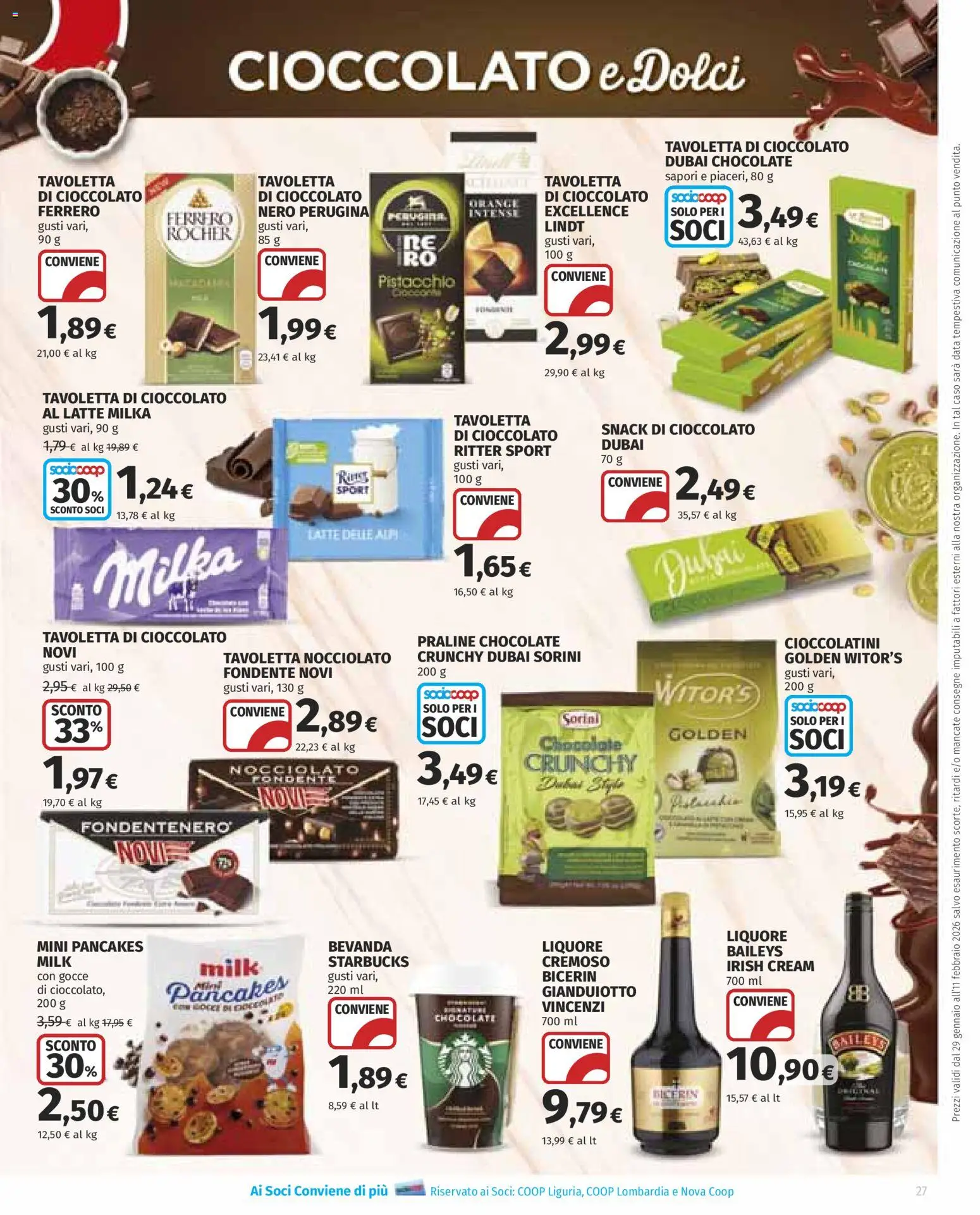 Volantino Ipercoop del 29.01.2026 | Pagina: 27 | Prodotti: Cioccolato, Latte, Data, Cioccolatini