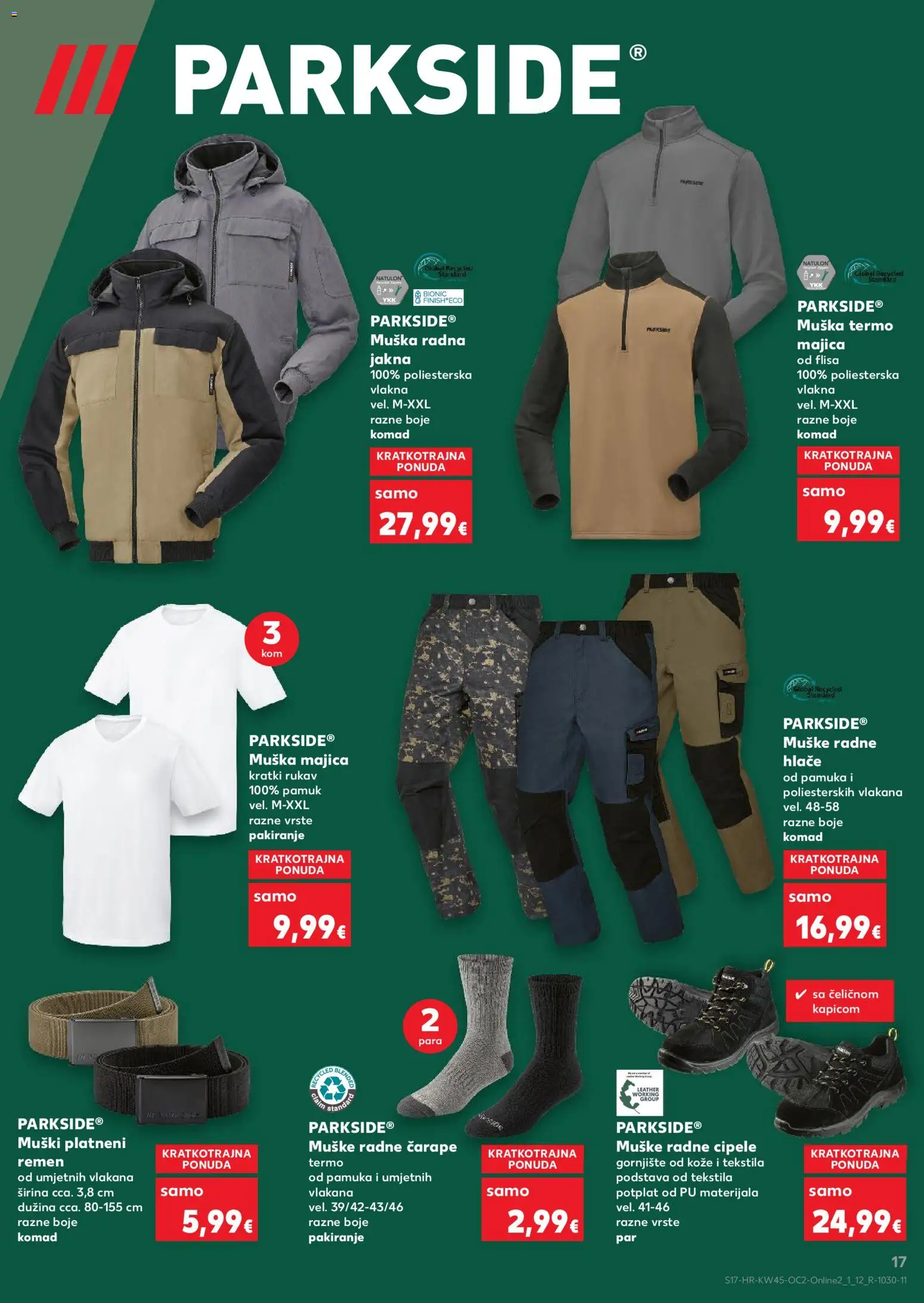 Kaufland katalog | vrijedi od 05.11.2025 | Stranica: 17 | Proizvodi: Majica, Jakna, Čarape, Parkside