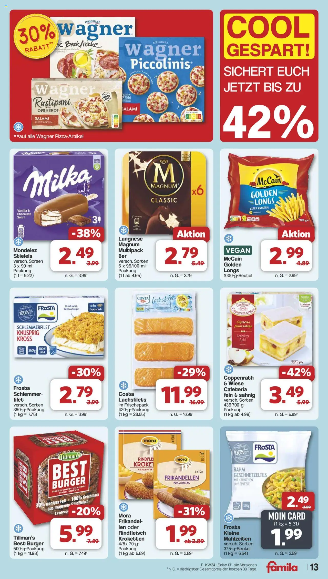 Famila Nordwest Prospekt 	 - gültig ab dem 18.08.2025 | Seite: 14 | Produkte: Hahnchen, Burger, Äpfel, Salami