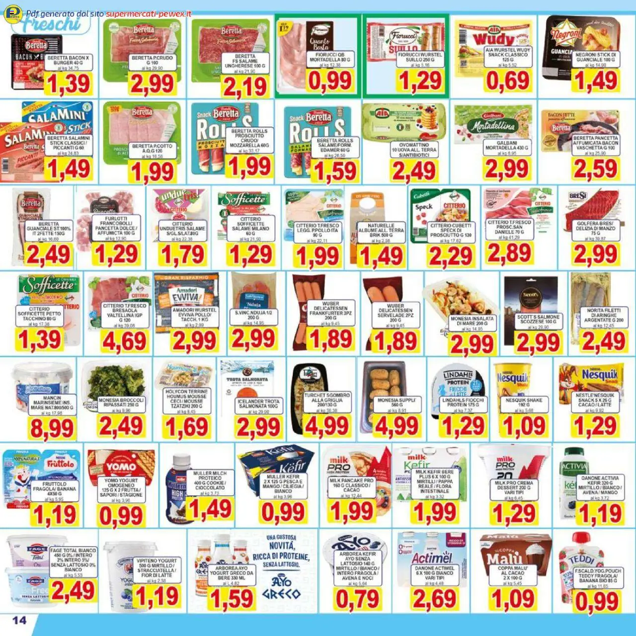 Volantino Pewex del 17.10.2025 | Pagina: 14 | Prodotti: Uova, Salmone, Bresaola, Wurstel