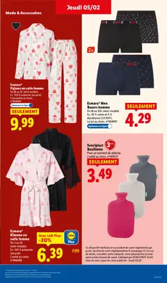 LIDL - Prévisualisation de Esmara® Pyjama en satin femme, Du M au XL selon modèle. Ex. 100% polyester (recyclé). L'ensemble au choix. n°494996 valide à partir de 05.02.2026 | Page: 36