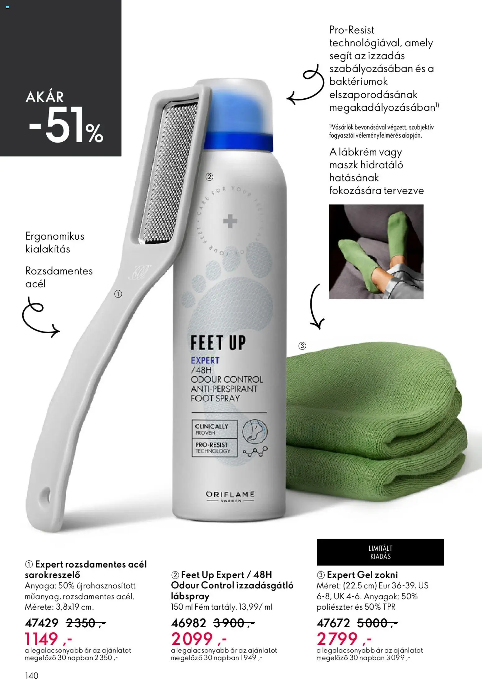 Oriflame akciós ujság - amely érvényes a következő dátumtól: 15.04.2026 | Oldal: 140 | Termékek: Maszk, Izzadásgátló, Zokni