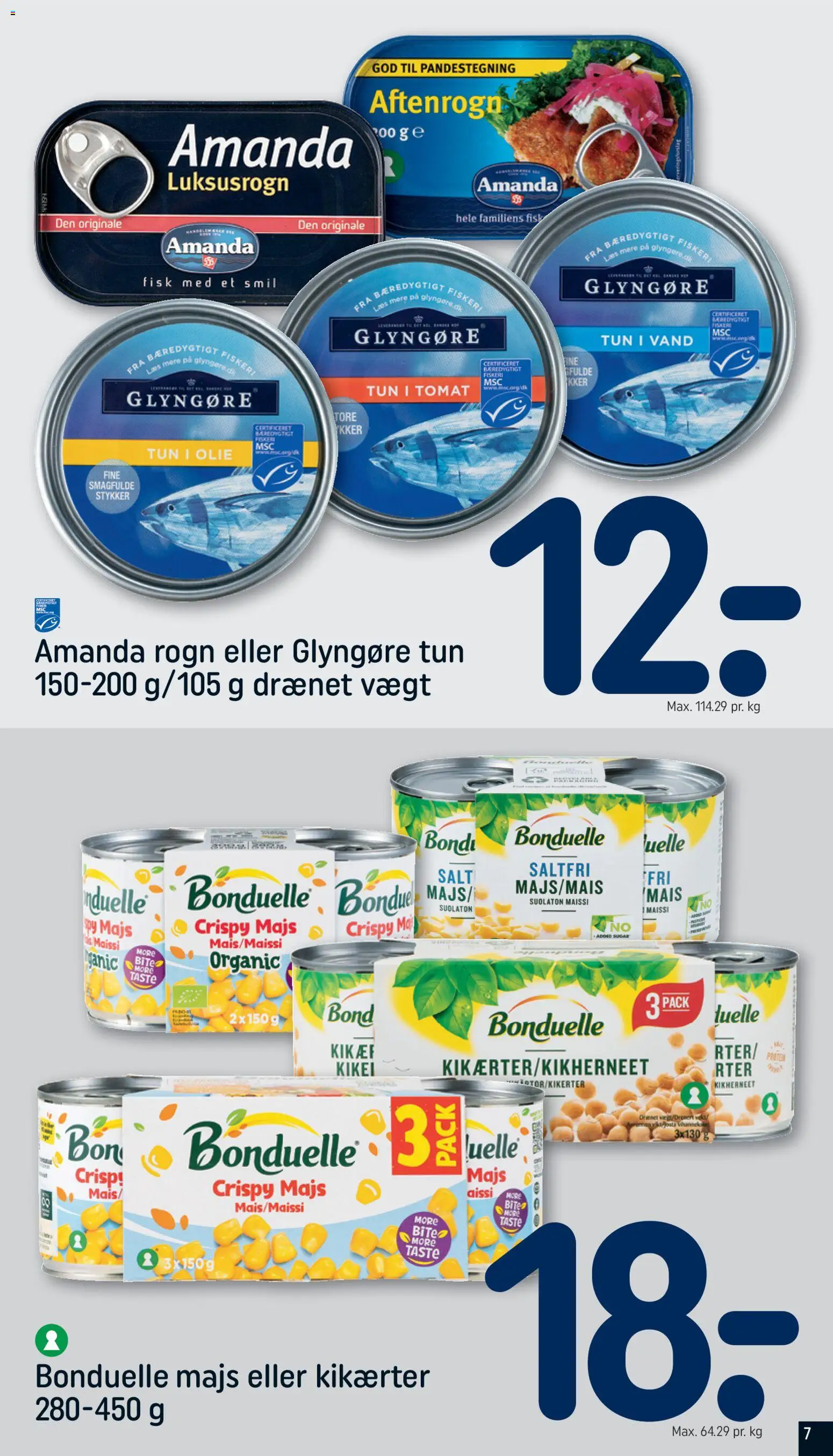 Rema 1000 tilbudsavis – gyldig fra 01.03.2026 | Side: 7 | Produkter: Fisk, Salt, Kikærter, Tun