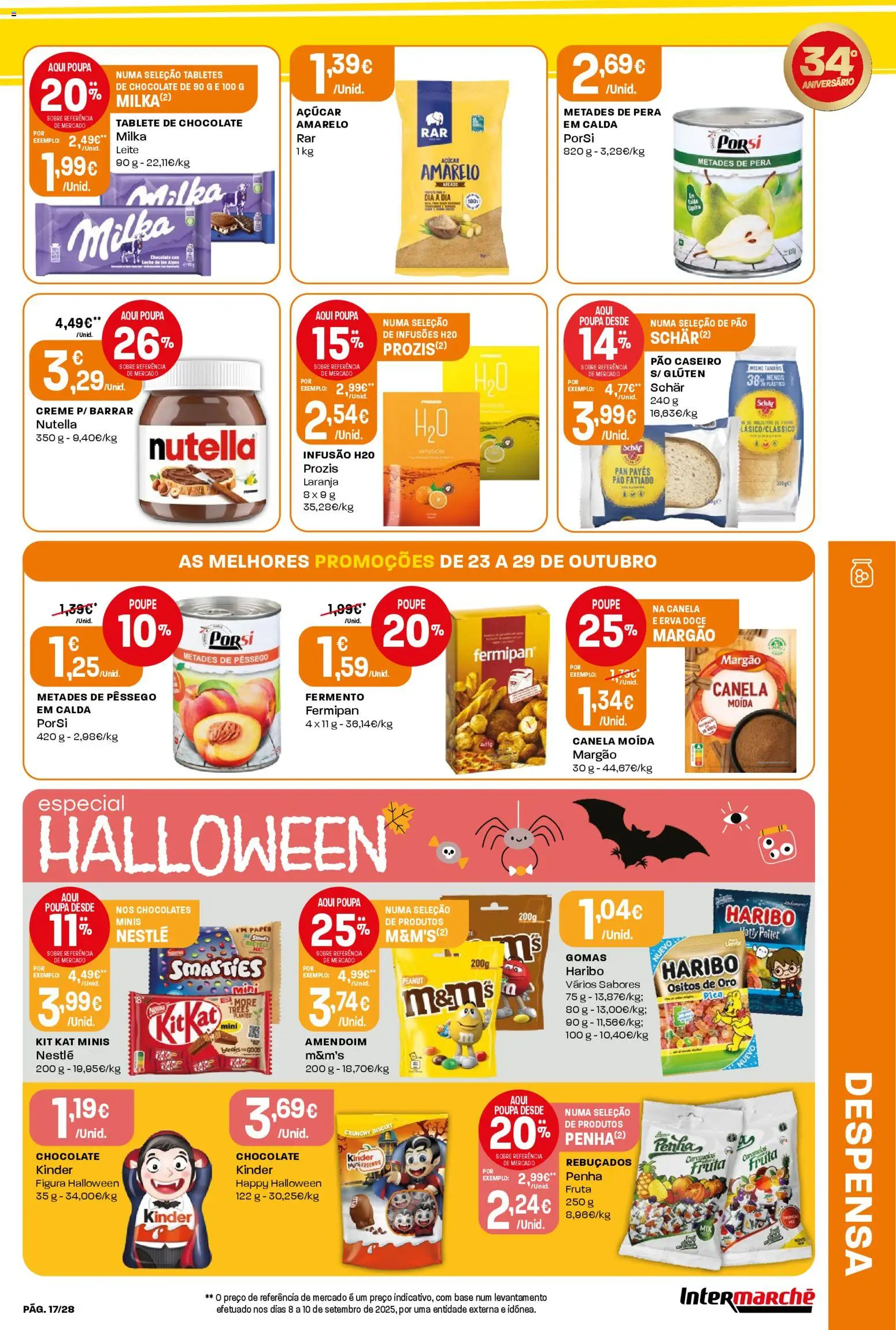 Intermarché Folheto Contact │ válido de 23.10.2025 | Página: 17 | Produtos: Leite, Nestlé, Chocolate, Açúcar