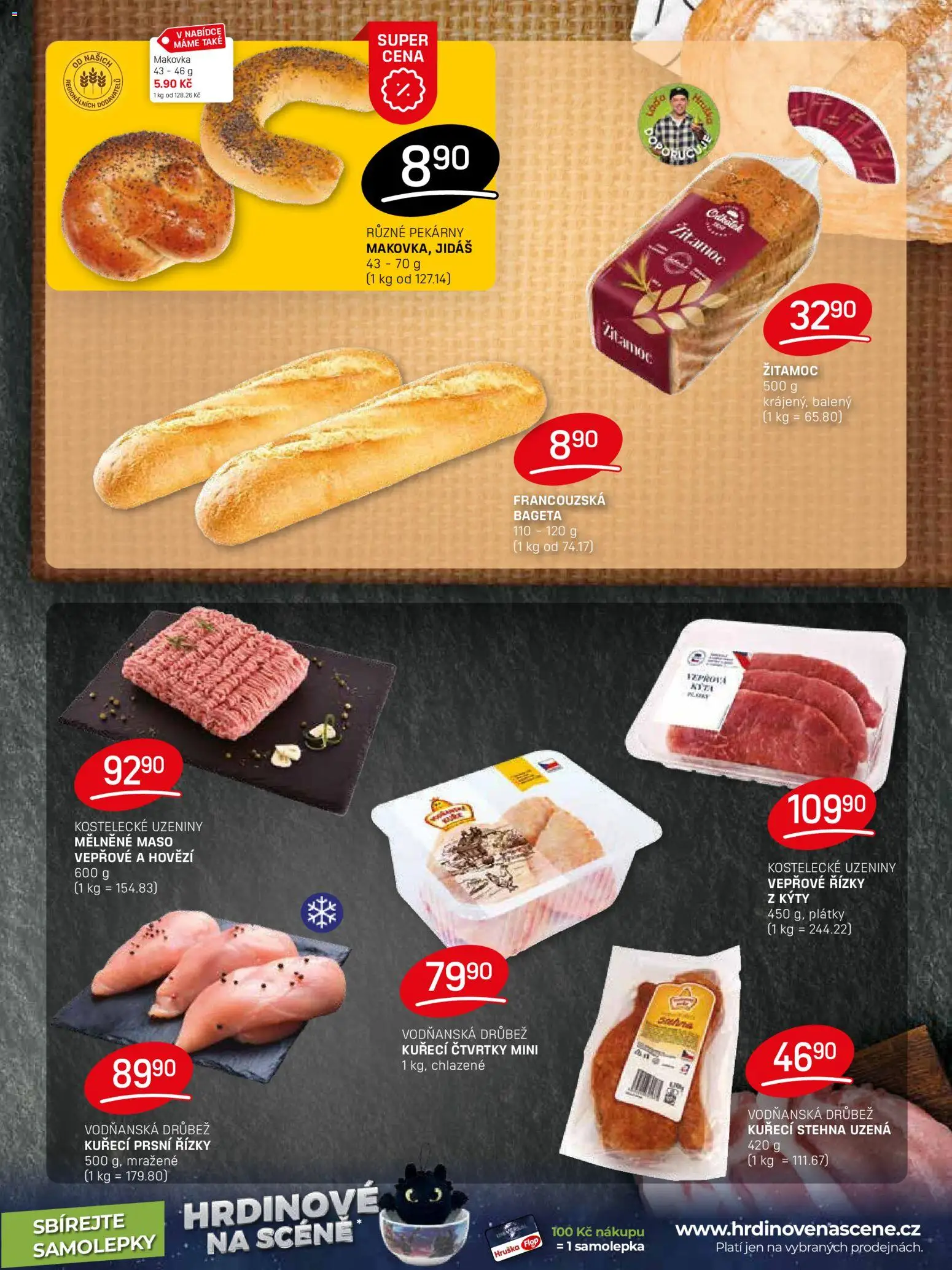 Flop leták od 12.11.2025 | Strana: 3 | Produkty: Hovězí, Kuřecí čtvrtky, Kuřecí prsní řízky, Maso