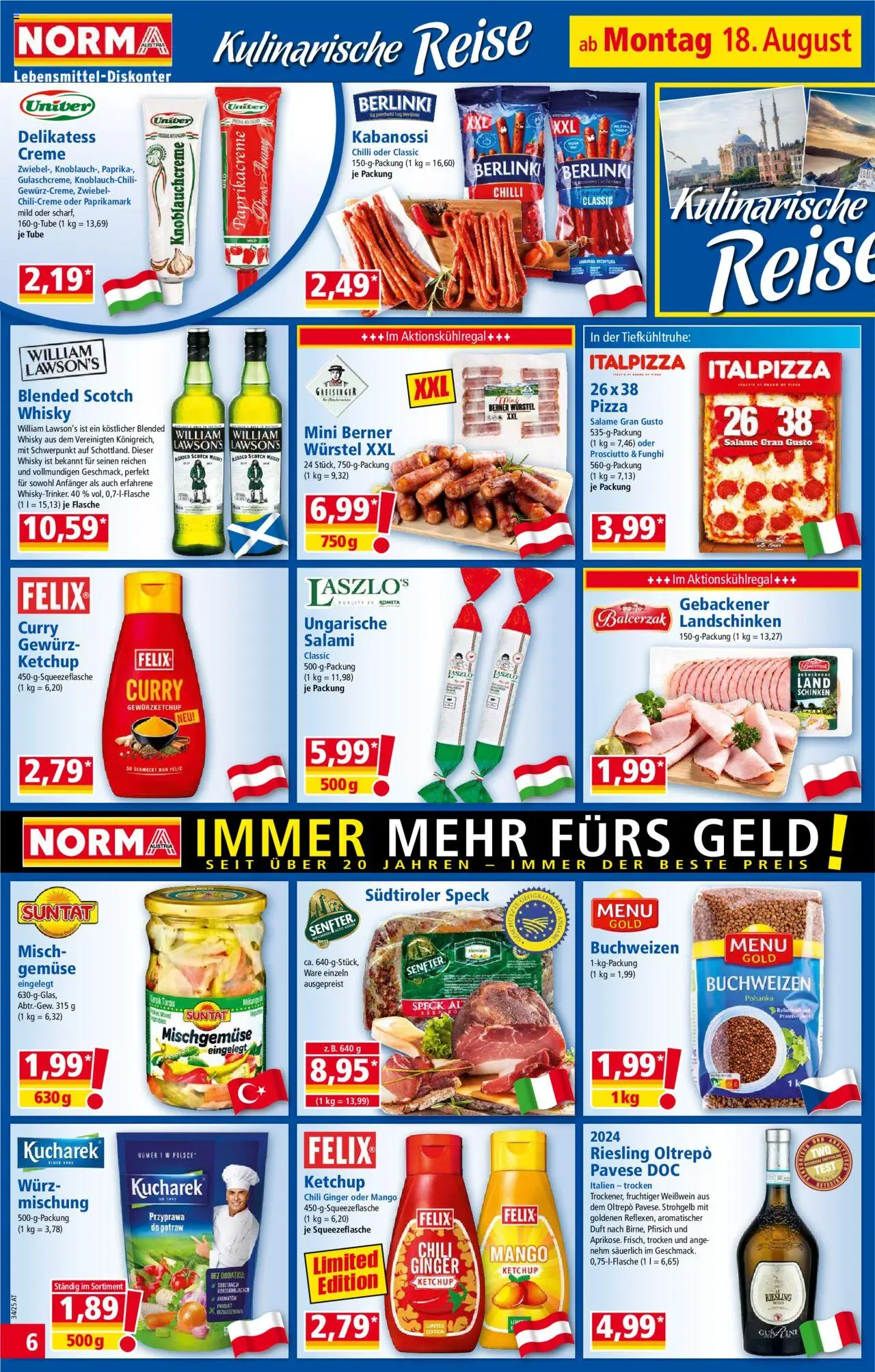 Norma Flugblatt gültig ab 18.08.2025 | Seite: 6 | Produkte: Chili, Creme, Salami, Reis