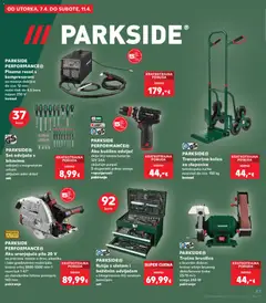 PARKSIDE PERFORMANCE® Aku uranjajuća pila 20 V, za precizne rezove u drvo, plastiku i lake građevinske materijale, brzina vrtnj 2800-5500 min-1, rezni kut 1-47°, za standardne listove promjera 140 mm - Pregled kataloga iz trgovine Kaufland, vrijedi od 01.04.2026 | Stranica: 37