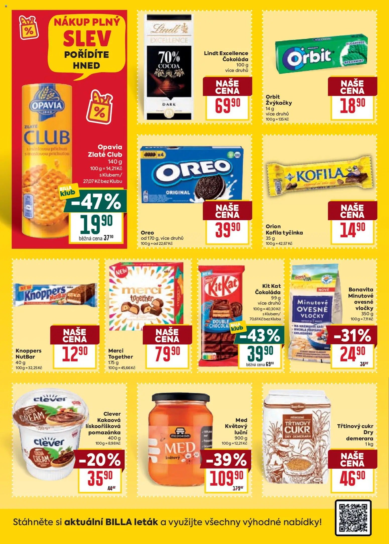 Billa Velký leták od 07.01.2026 | Strana: 22 | Produkty: Vločky, Pomazánka, Cukr, Oreo