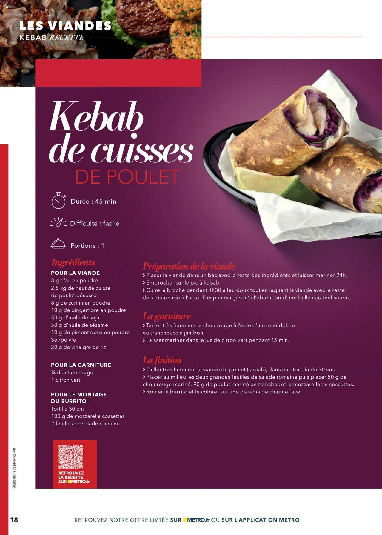  | Page: 18 | Produits: Salade, Jus de citron, Viande, Jus