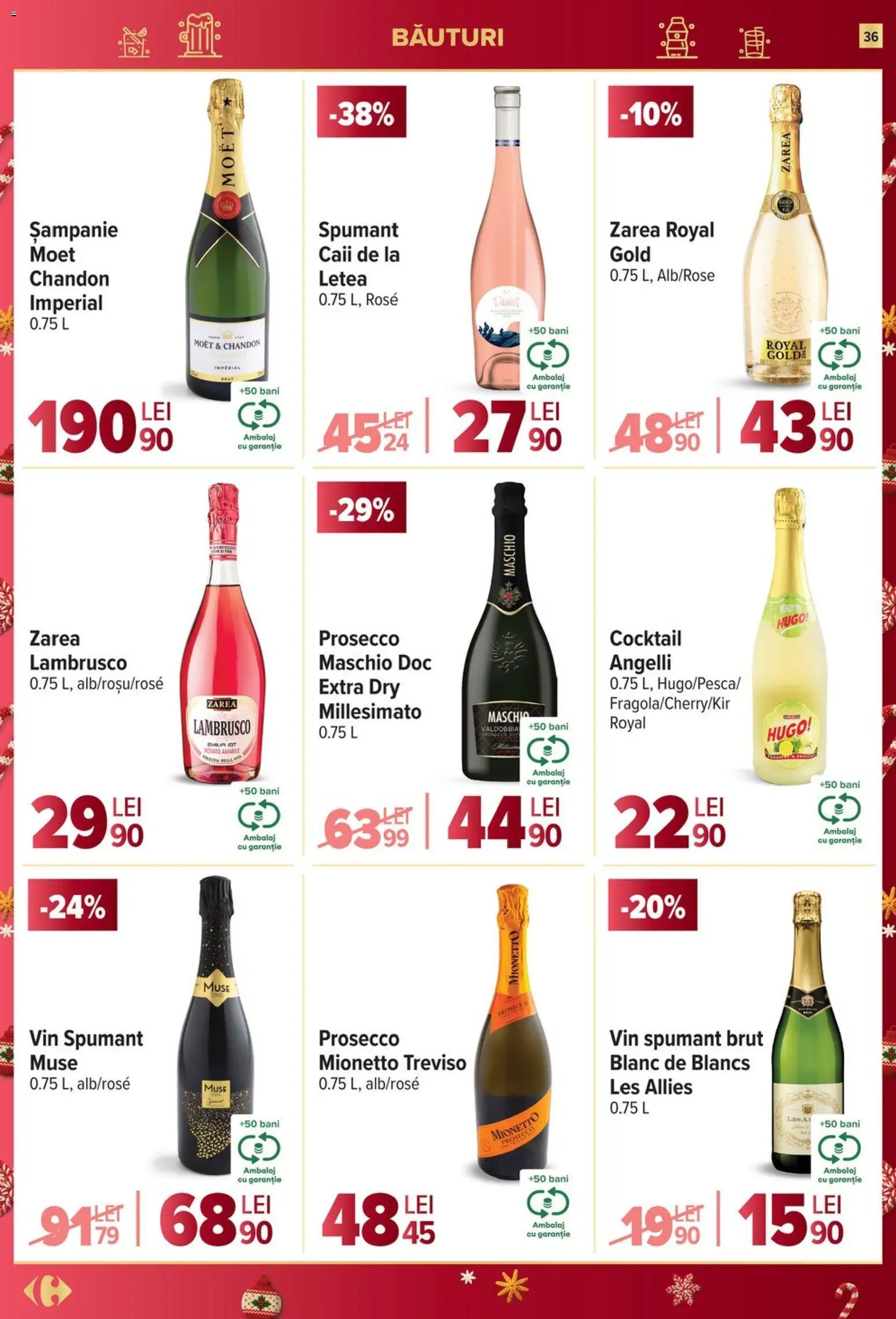 Noul catalog Carrefour – valabil de la 27.12.2025 | Pagină: 36 | Produse: Prosecco, Vin, Cocktail