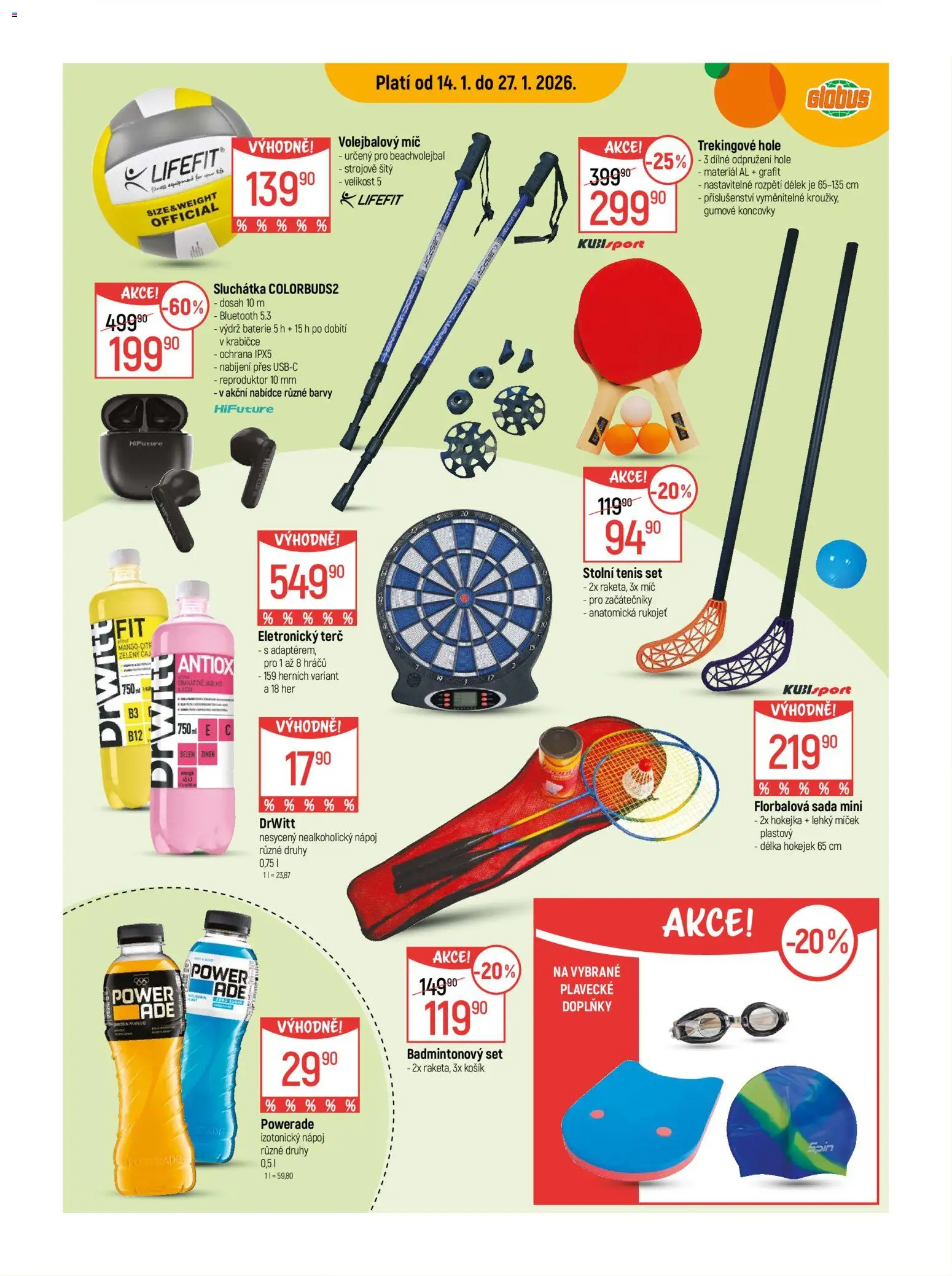 Globus leták - Praha-Štěrboholy od 14.01.2026 | Strana: 18 | Produkty: Hokejka, Globus, Sluchátka, Barvy