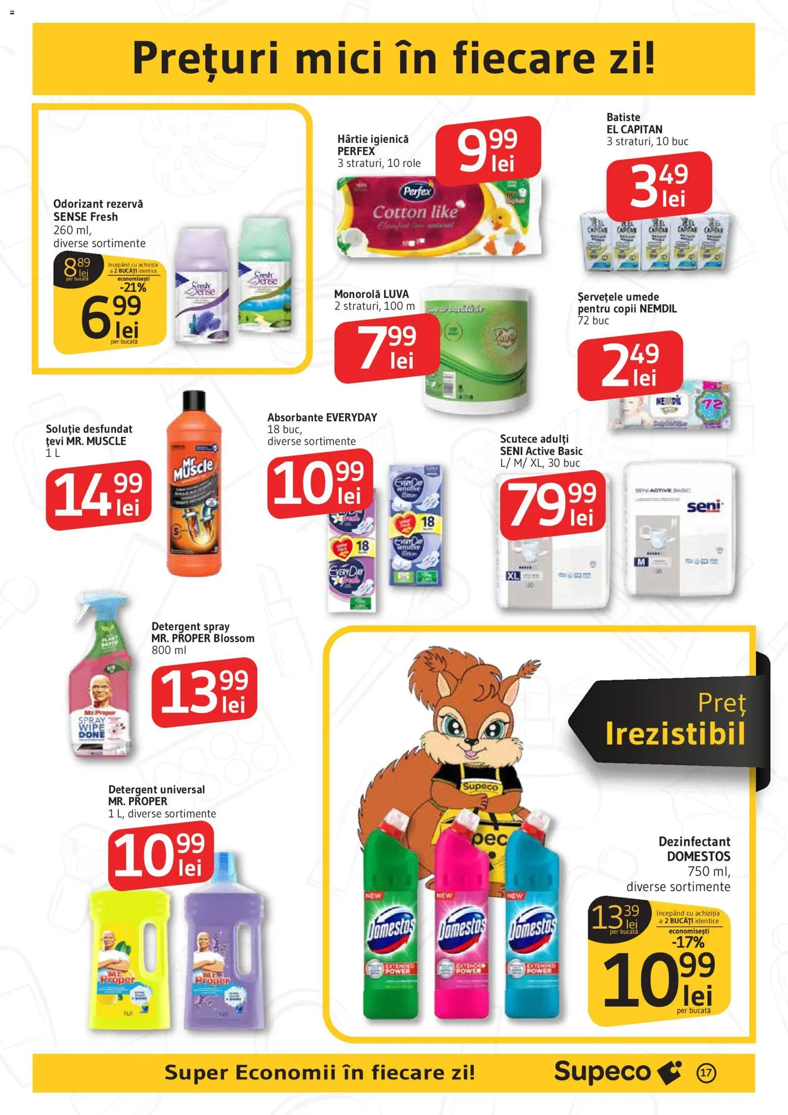 Noul catalog Supeco – valabil de la 27.11.2025 | Pagină: 17 | Produse: Role, Mici, Detergent, Șervețele umede
