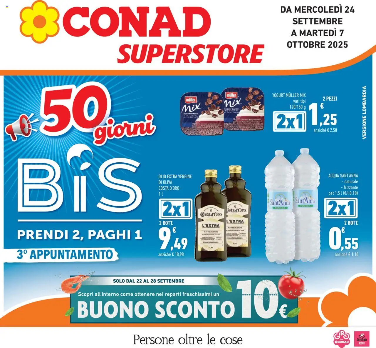 Volantino Conad del 24.09.2025 | Pagina: 1 | Prodotti: Yogurt, Cioccolato, Olive, Olio extra vergine