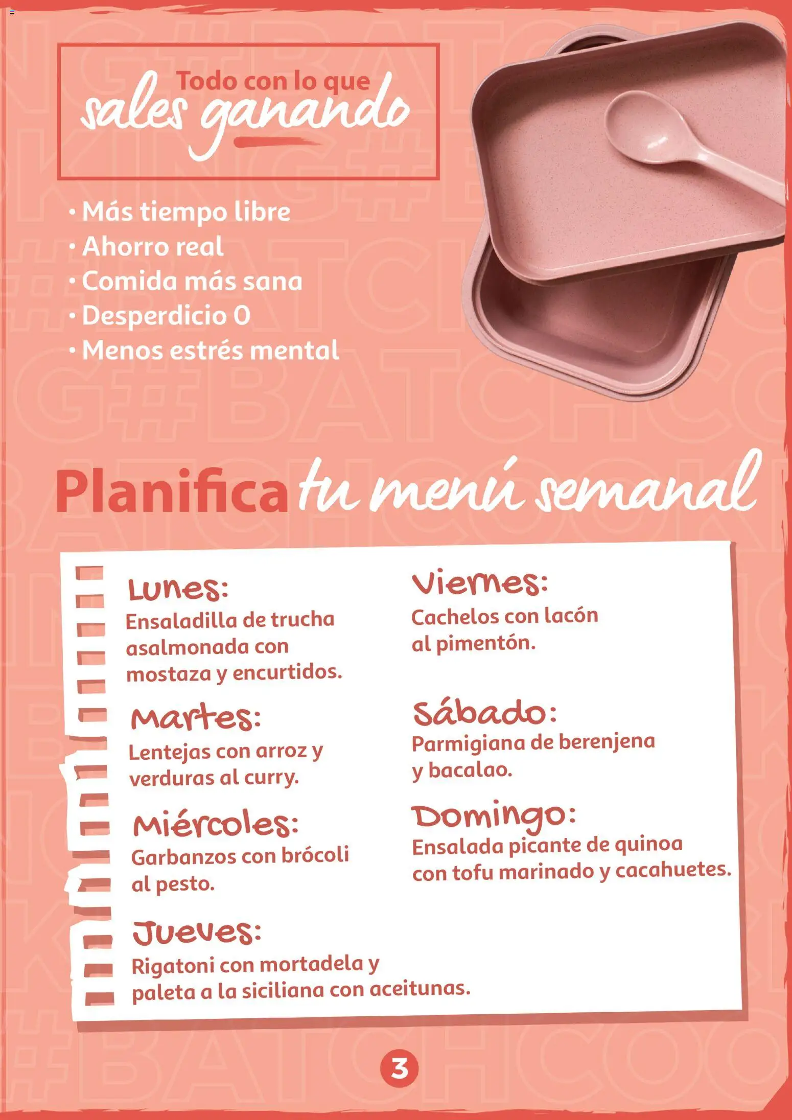 Alcampo - Batchcooking 2026 │ válido desde el 15.01.2026 | Página: 3 | Productos: Ensaladilla, Arroz, Ensalada, Mortadela