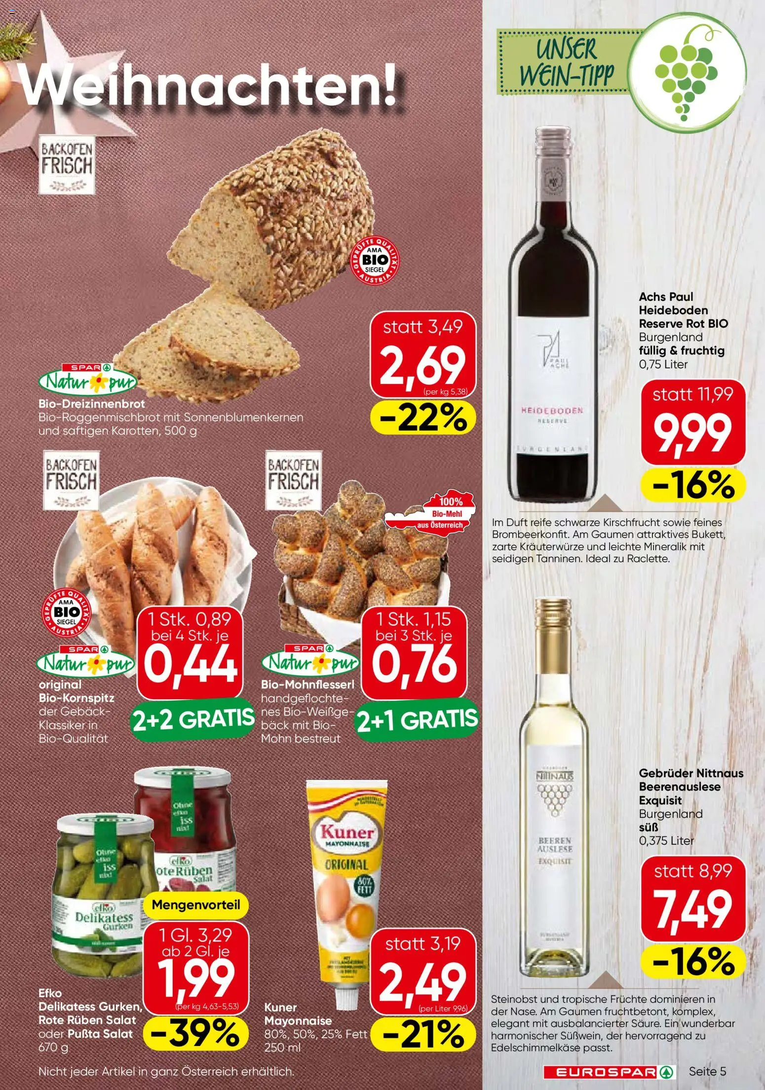 Eurospar Flugblatt - Steiermark gültig ab 18.12.2025 | Seite: 5 | Produkte: Gurken, Salat, Mayonnaise, Duft