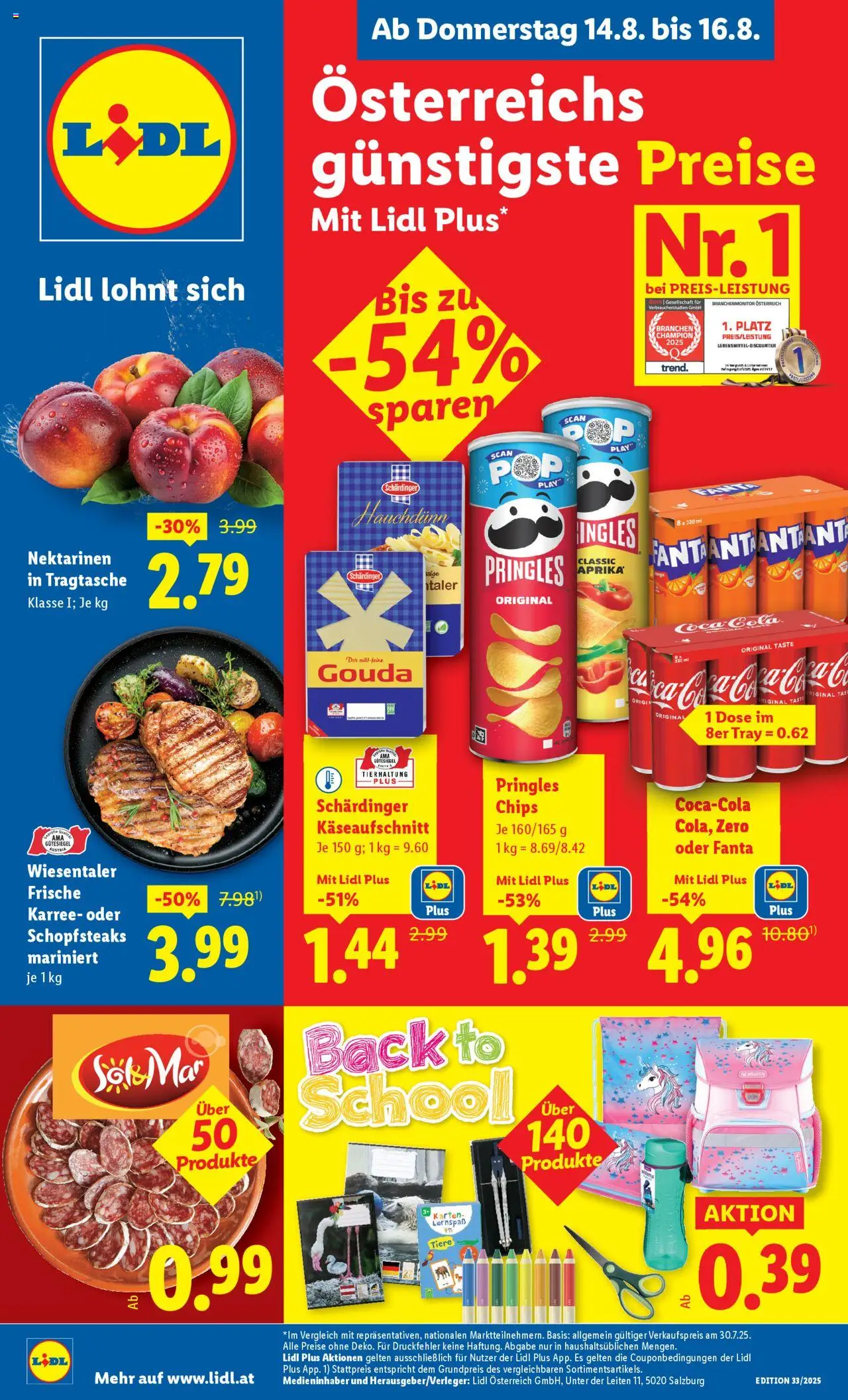 Lidl Flugblatt gültig ab 14.08.2025 | Seite: 1 | Produkte: Chips