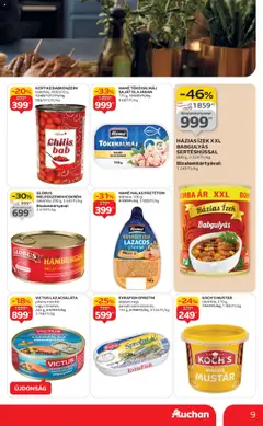 Auchan Akciós újság - amely érvényes a következő dátumtól: 16.10.2025 | Oldal: 9 | Termékek: Tőkehalmáj, Melegszendvicskrém, Pástétom, Mustár