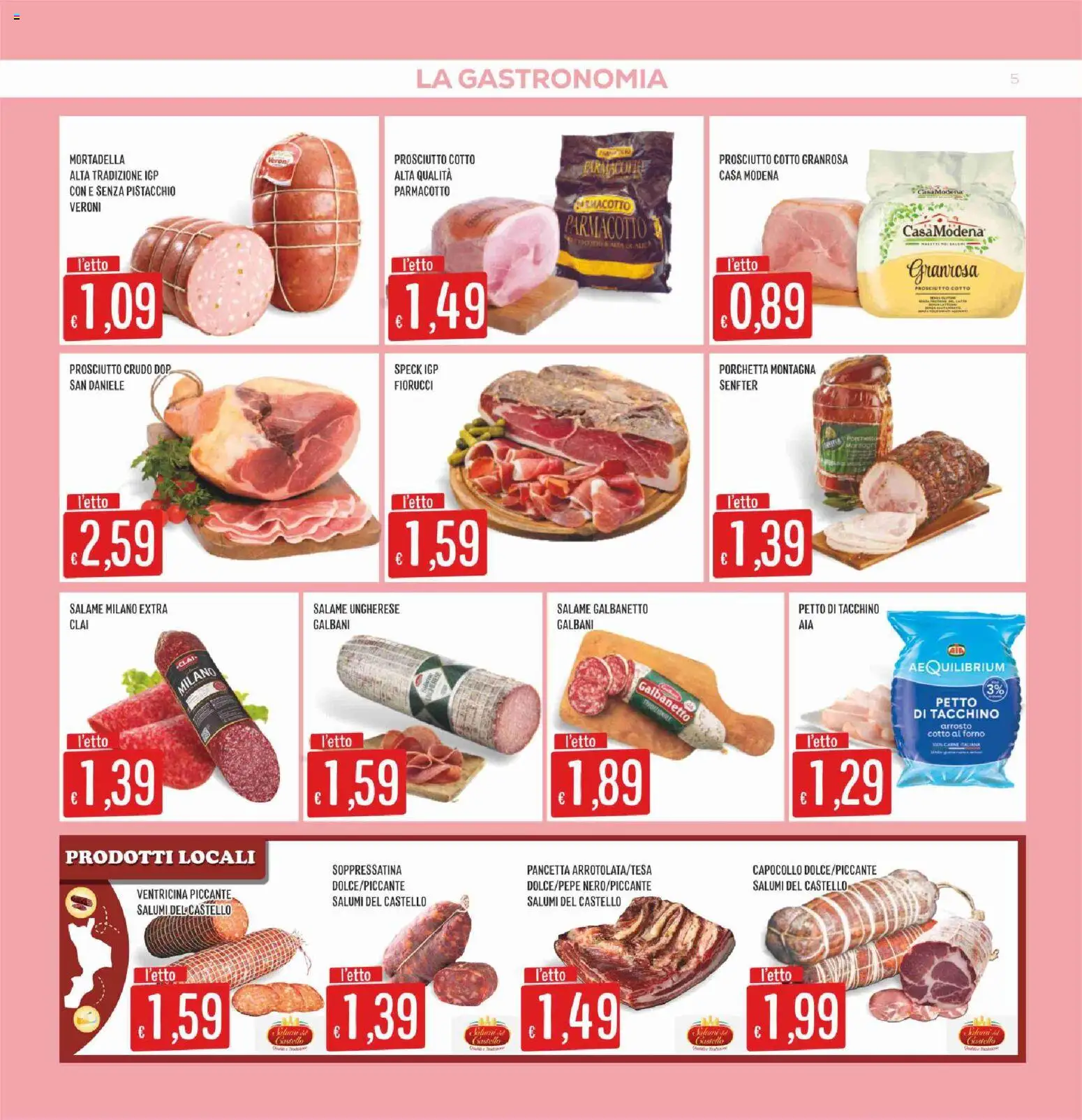 Volantino SISA del 05.03.2026 | Pagina: 5 | Prodotti: Arrosto, Porchetta, Salame, Mortadella