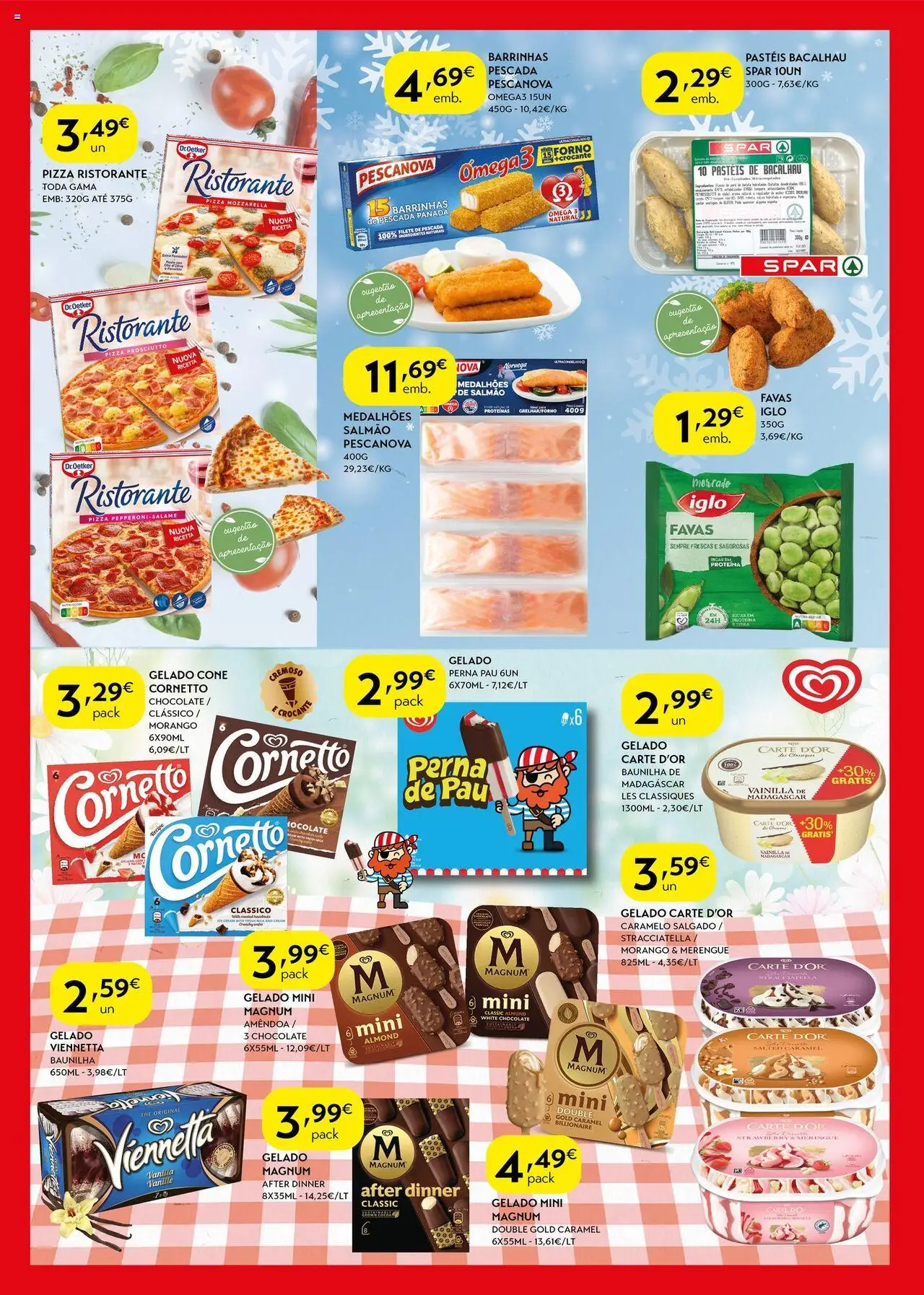 Spar folheto │ válido de 14.10.2025 | Página: 7 | Produtos: Favas, Pescada, Pizza, Proteina