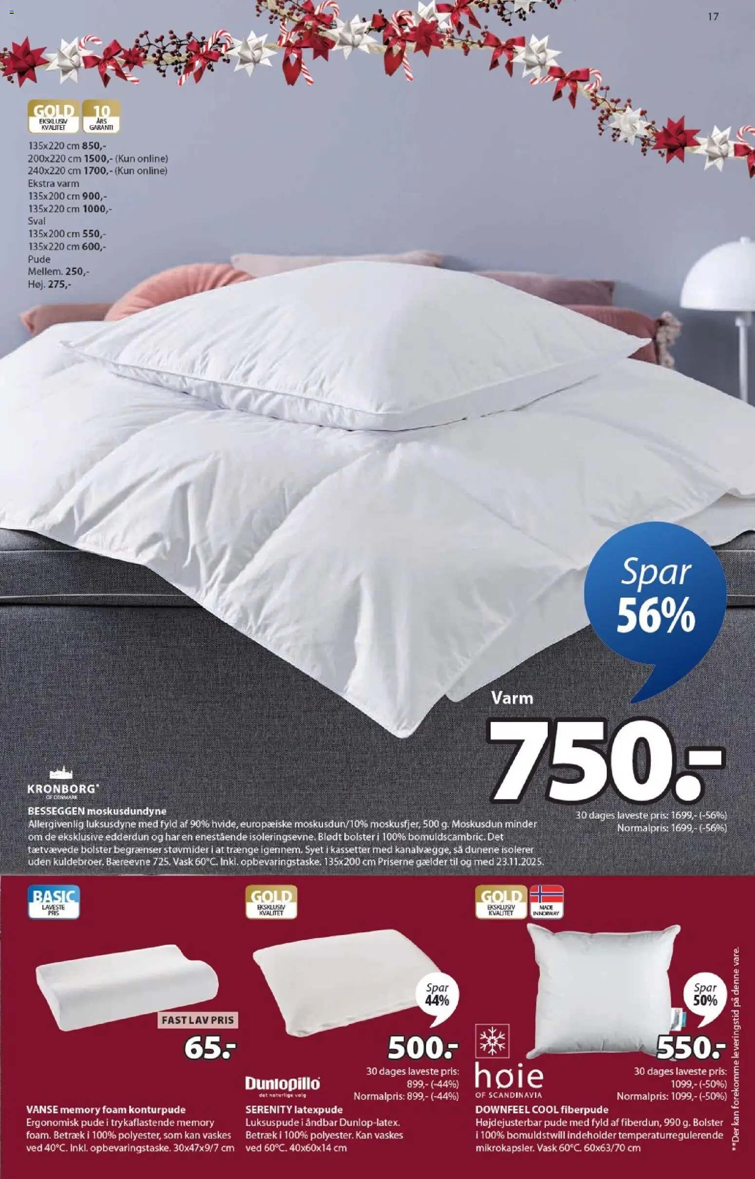 JYSK tilbudsavis – gyldig fra 31.10.2025 | Side: 17 | Produkter: Pude, Søm