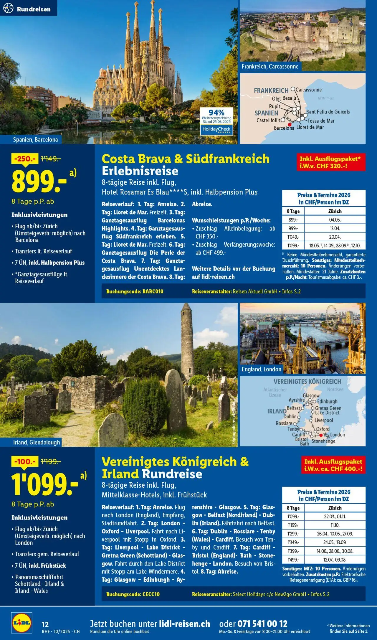 Lidl Aktionen Reisen Oktober – gültig ab 27.09.2025 | Seite: 12 | Produkte: Uhr