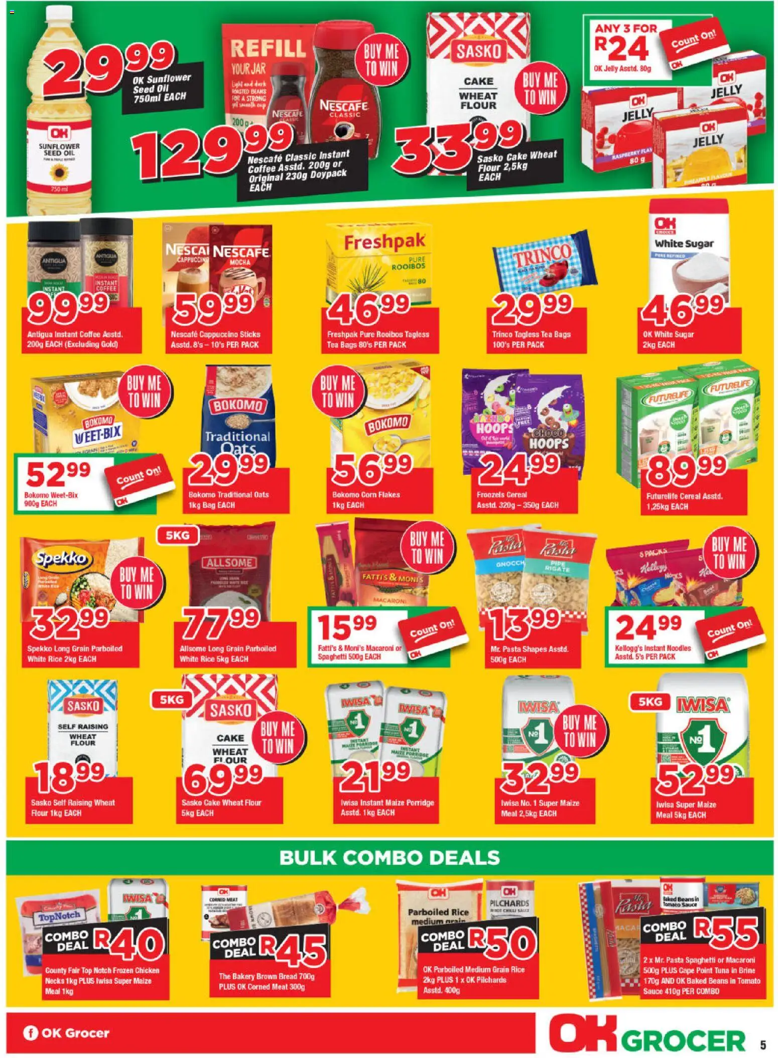 New OK Foods catalogue – valid from 25.11.2025 | Page: 5 | Products: Corned meat, Tea, Noodles, Sugar