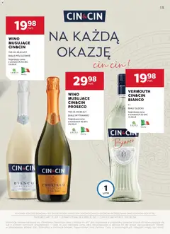 Pogląd oferty "Stokrotka Gazetka - Oferta alkoholowa" - ważna od 06.11.2025 | Strona: 13 | Produkty: Cin&cin bianco, Wino, Alkohol, Prosecco
