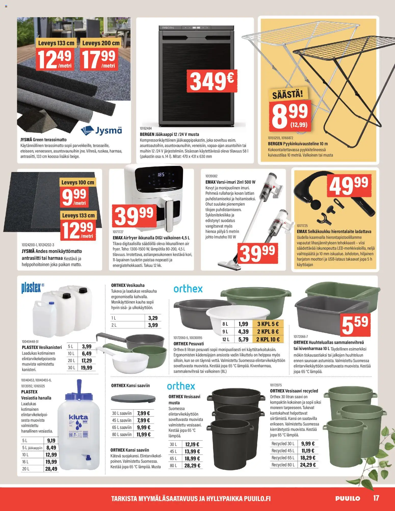 Puuilo tarjoukset – voimassa 27.04.2026 alkaen | Sivu: 17 | Tuotteet: Jääkaappi, Pakastin, Tuuletin, Kansi