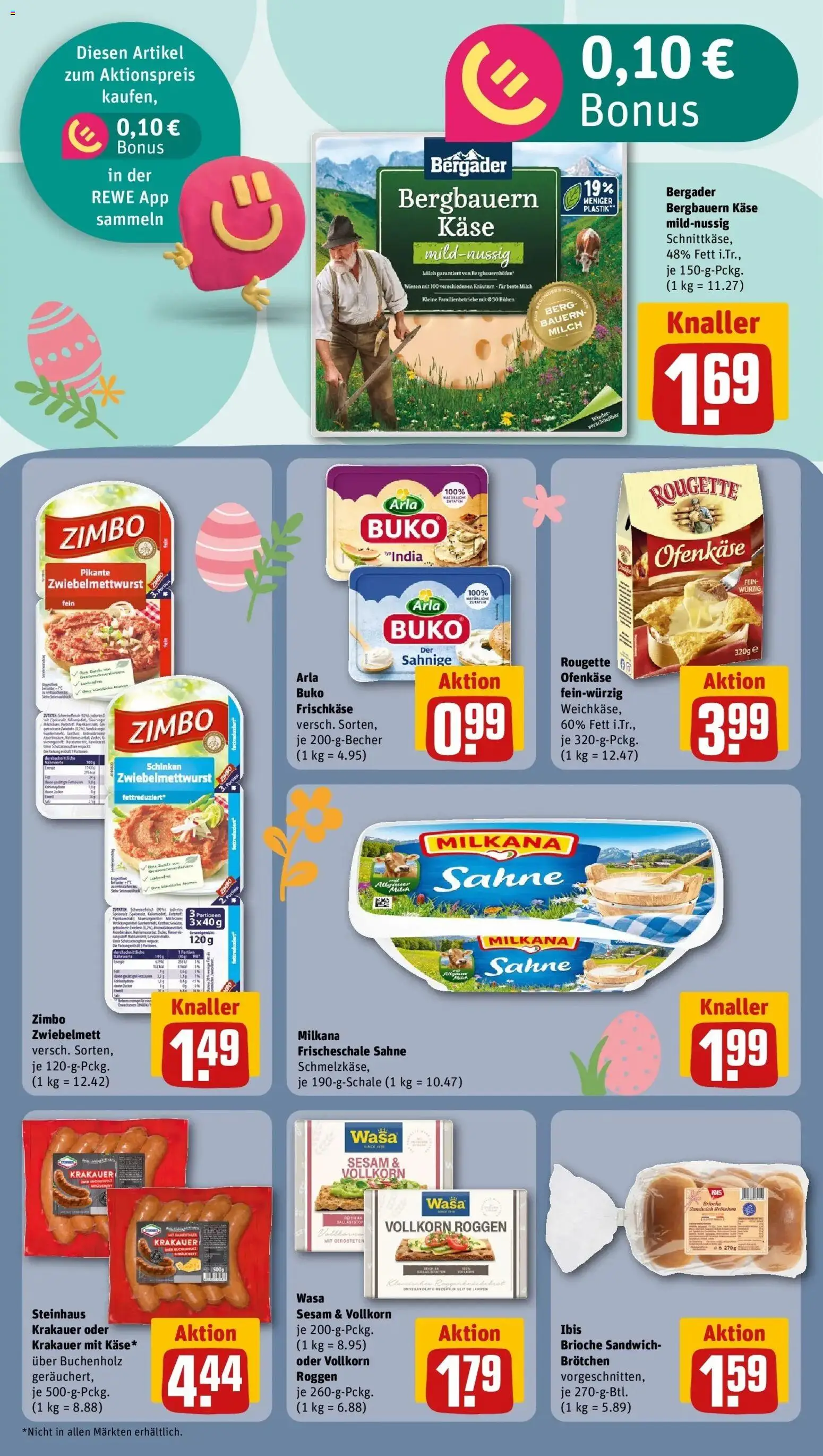 Rewe Prospekt Dortmund	 – gültig ab 23.03.2026 | Seite: 10 | Produkte: Käse, Milkana, Arla buko, Schinken