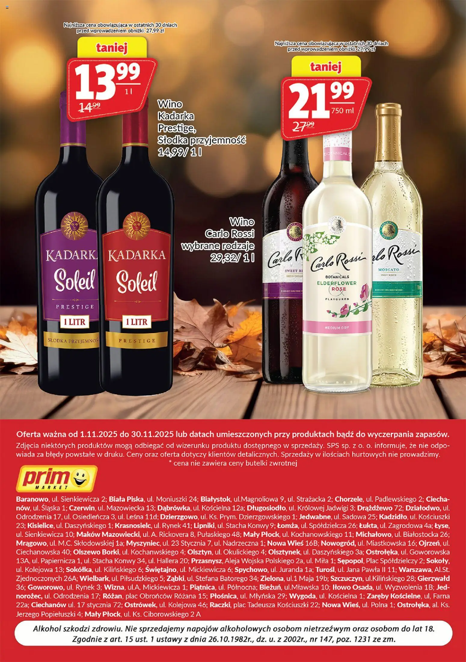 Prim Market Gazetka - Oferta alkoholowa od 01.11.2025 | Strona: 8 | Produkty: Por, Wino, Alkohol, Carlo Rossi