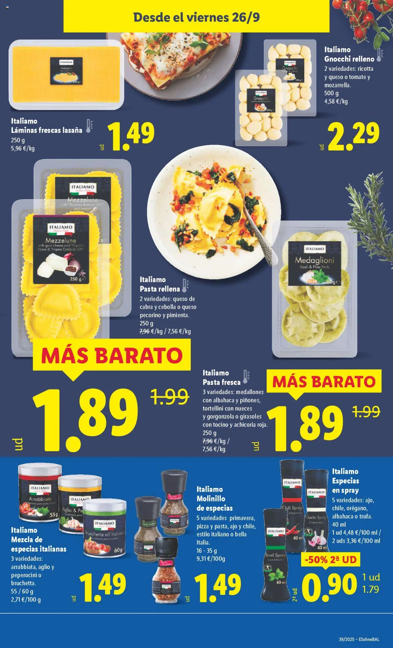 Lidl folleto │ válido desde el 22.09.2025 | Página: 27 | Productos: Medallones, Queso, Παγωμένο τσάι, Lasaña