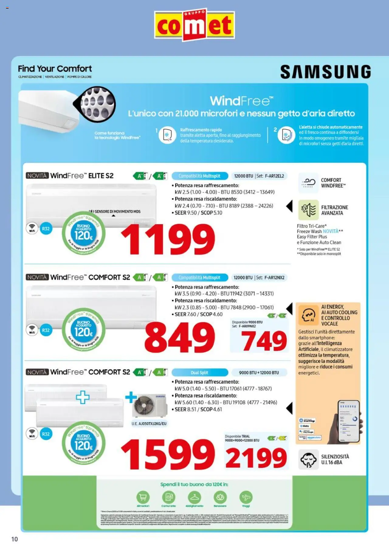 Volantino Comet del 01.08.2025 | Pagina: 10 | Prodotti: Climatizzatore, Smartphone, Samsung