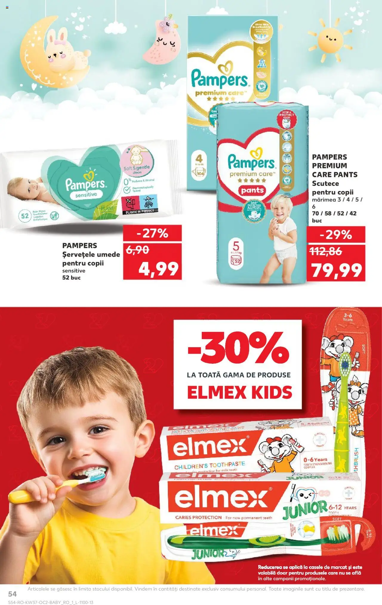 Kaufland RO akciós ujság - amely érvényes a következő dátumtól: 10.09.2025 | Oldal: 54 | Termékek: Pampers
