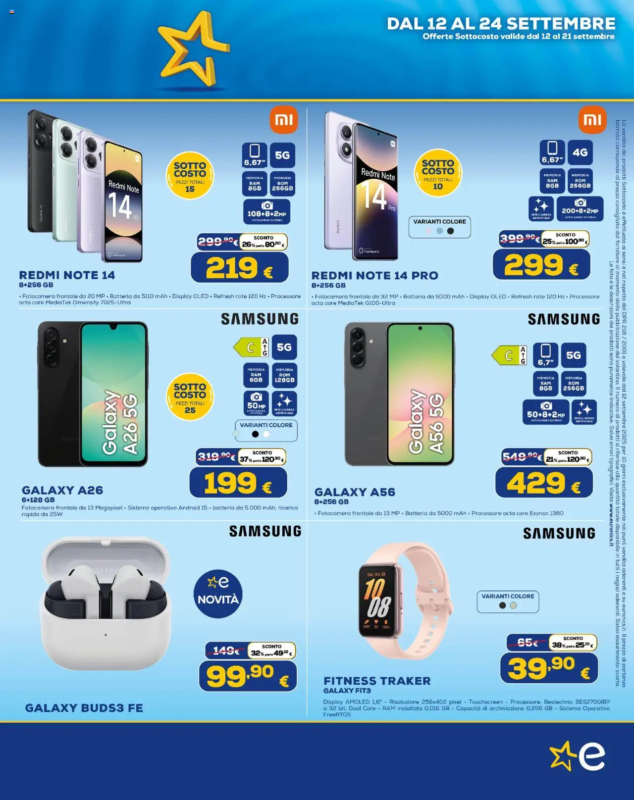 Volantino Euronics del 12.09.2025 | Pagina: 5 | Prodotti: Fotocamera, Batteria, Samsung