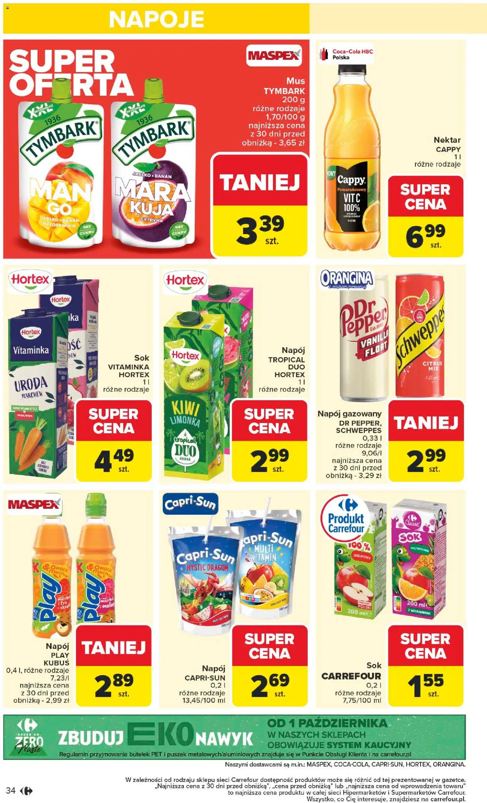 Carrefour Gazetka - Starachowice Zmieniliśmy się dla Ciebie od 27.10.2025 | Strona: 36 | Produkty: Cytryna, Brzoskwinia, Limonka, Napoje