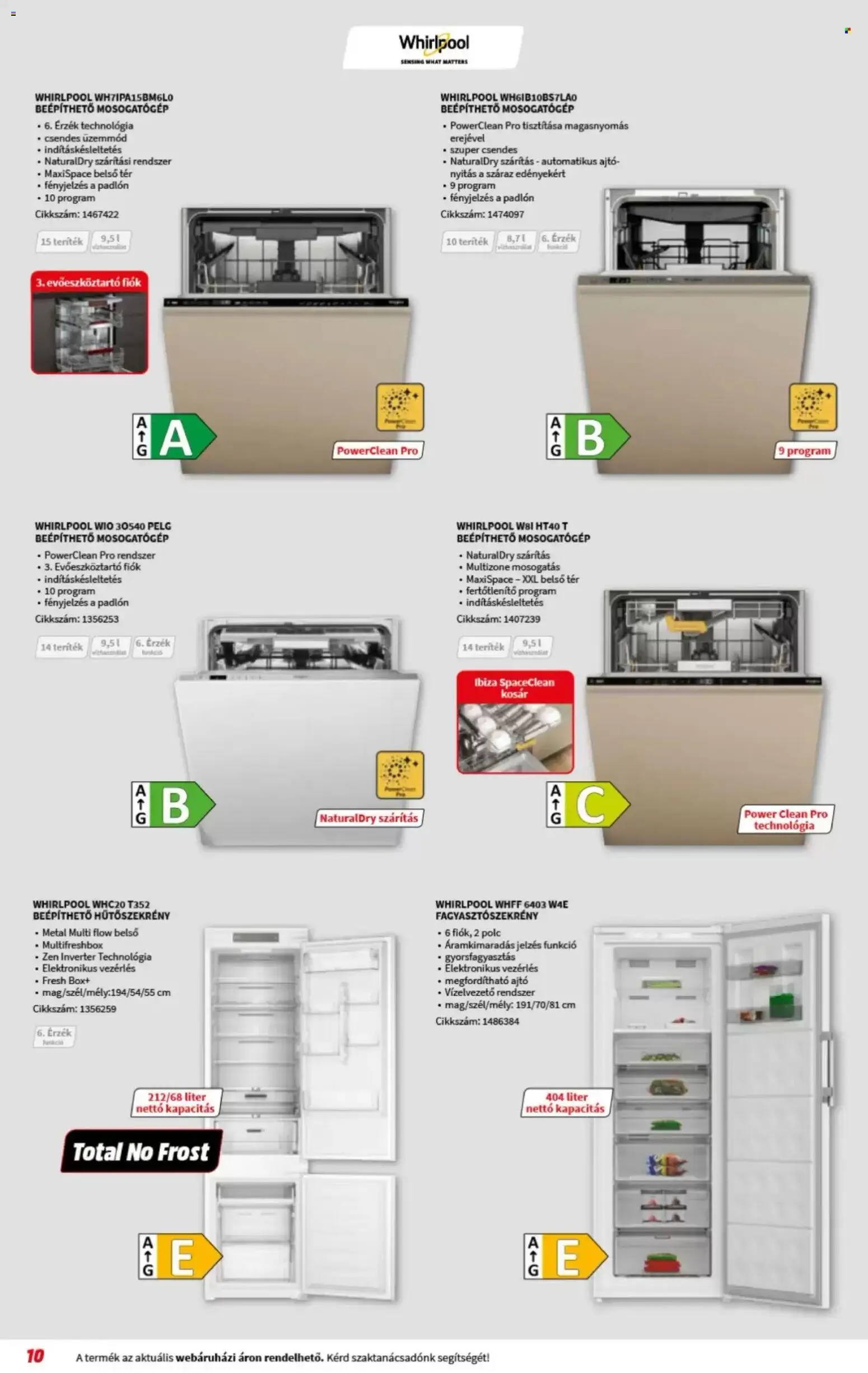 Media Markt akciós ujság - amely érvényes a következő dátumtól: 04.03.2026 | Oldal: 10 | Termékek: Hűtőszekrény, Mosogatógép, Fagyasztószekrény, Kosár