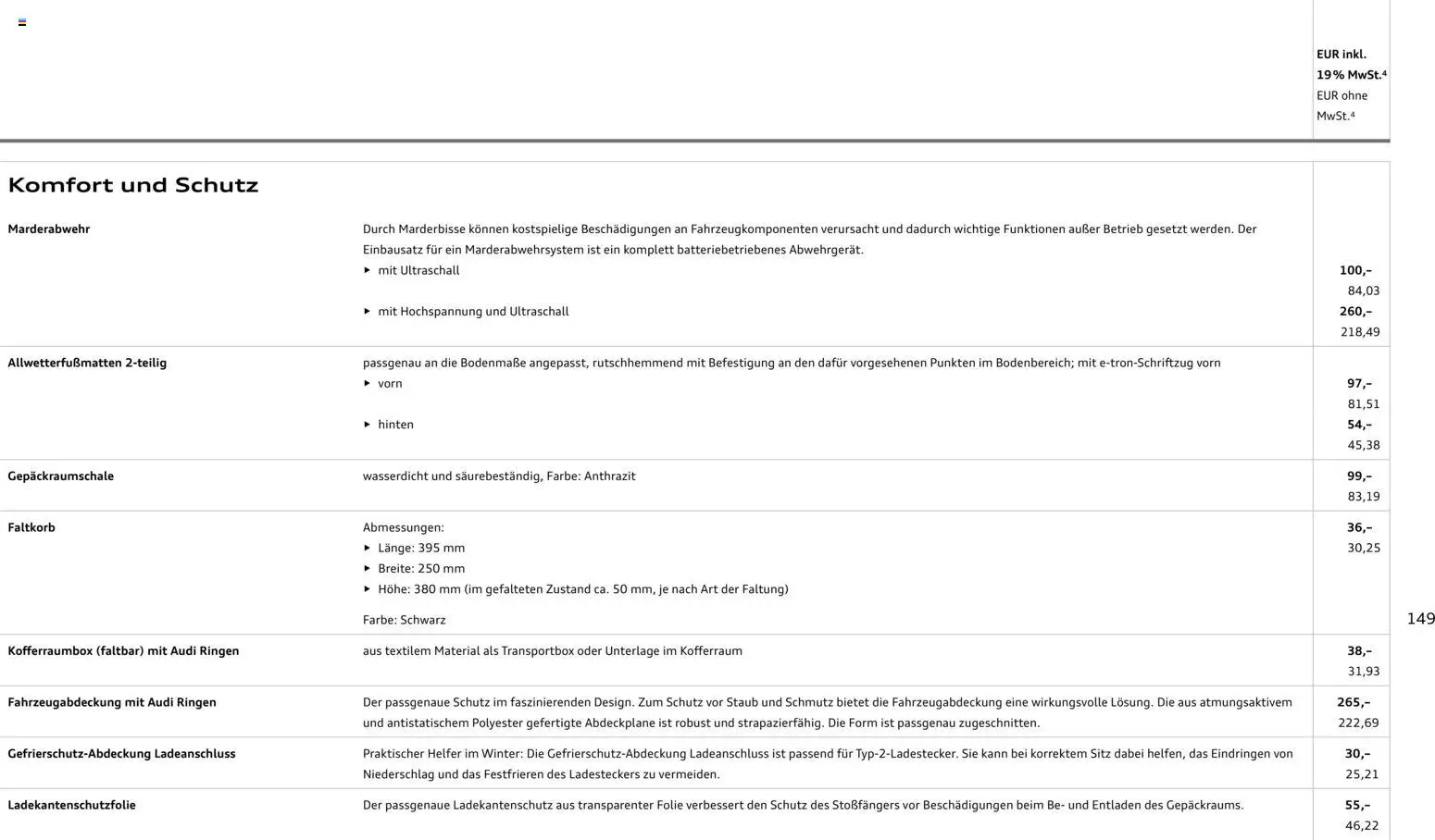 Audi Prospekt 	 – gültig ab 28.10.2025 | Seite: 149