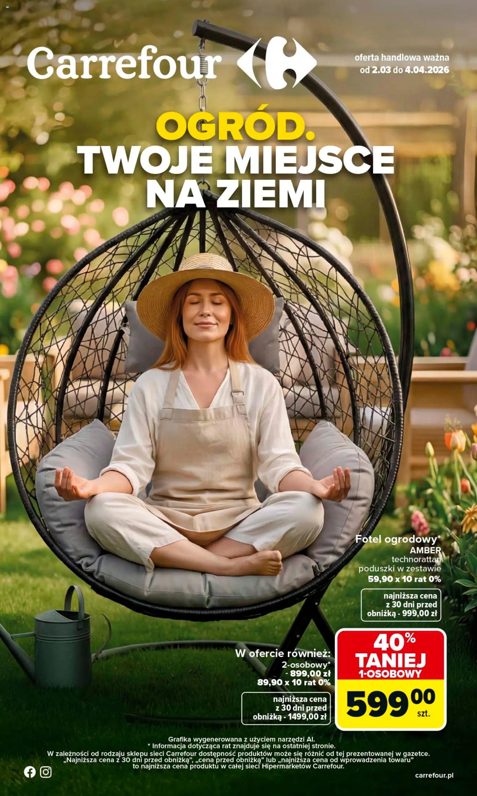 Carrefour gazetka - Ogród od 02.03.2026 | Strona: 1 | Produkty: Fotel