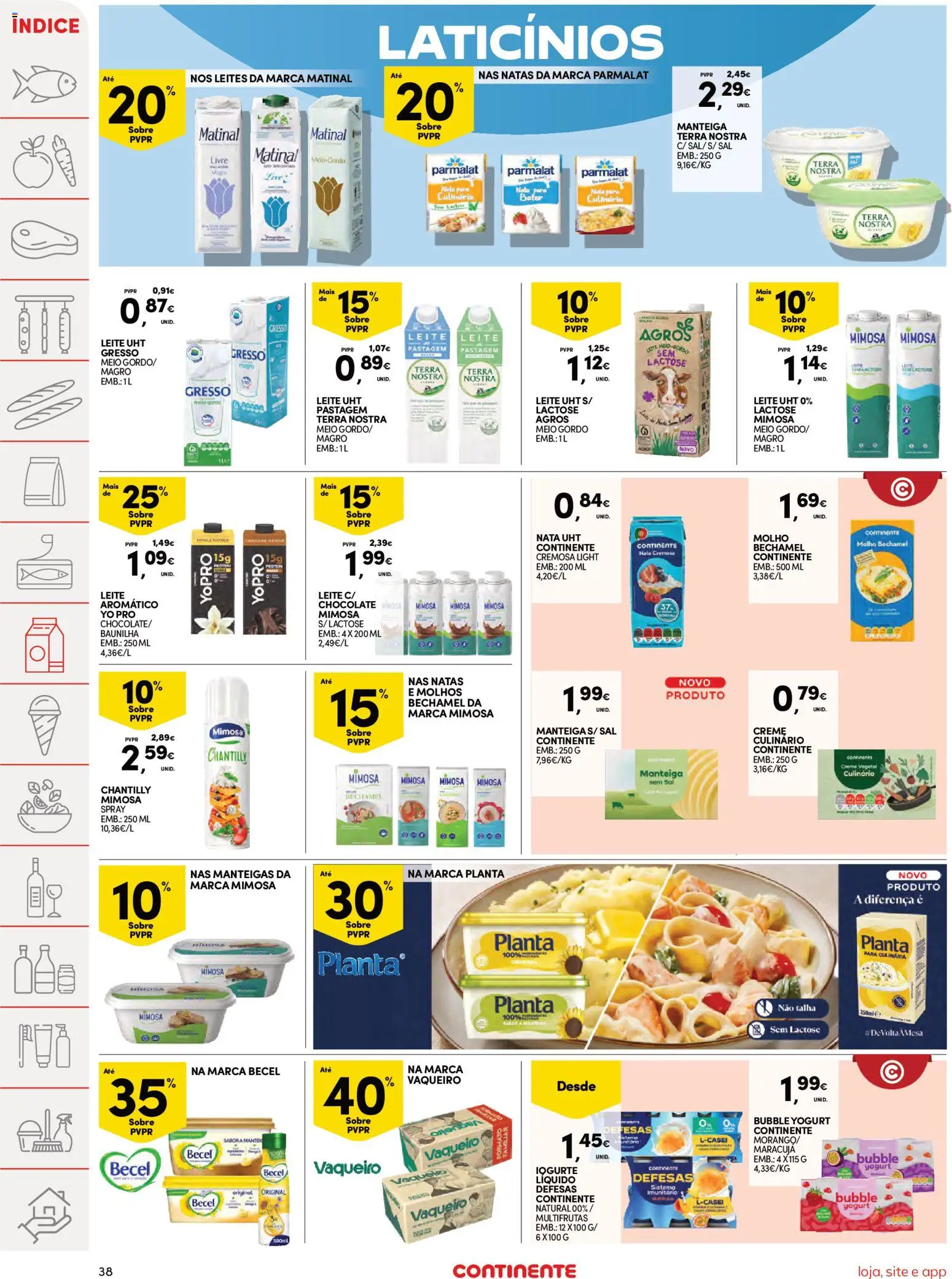 Continente Semanal Continente Bom Dia │ válido de 24.03.2026 | Página: 38 | Produtos: Chantilly, Iogurte, Creme, Iogurte liquido
