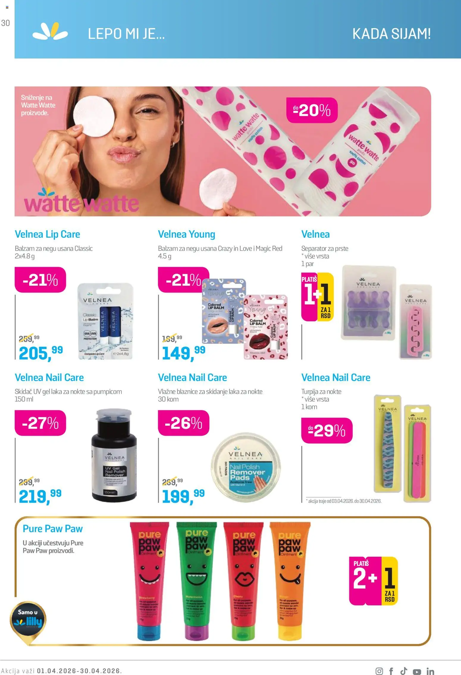 Lilly drogerie katalog - važi od 01.04.2026 | Strana: 30 | Proizvode: Turpija za nokte, Balzam
